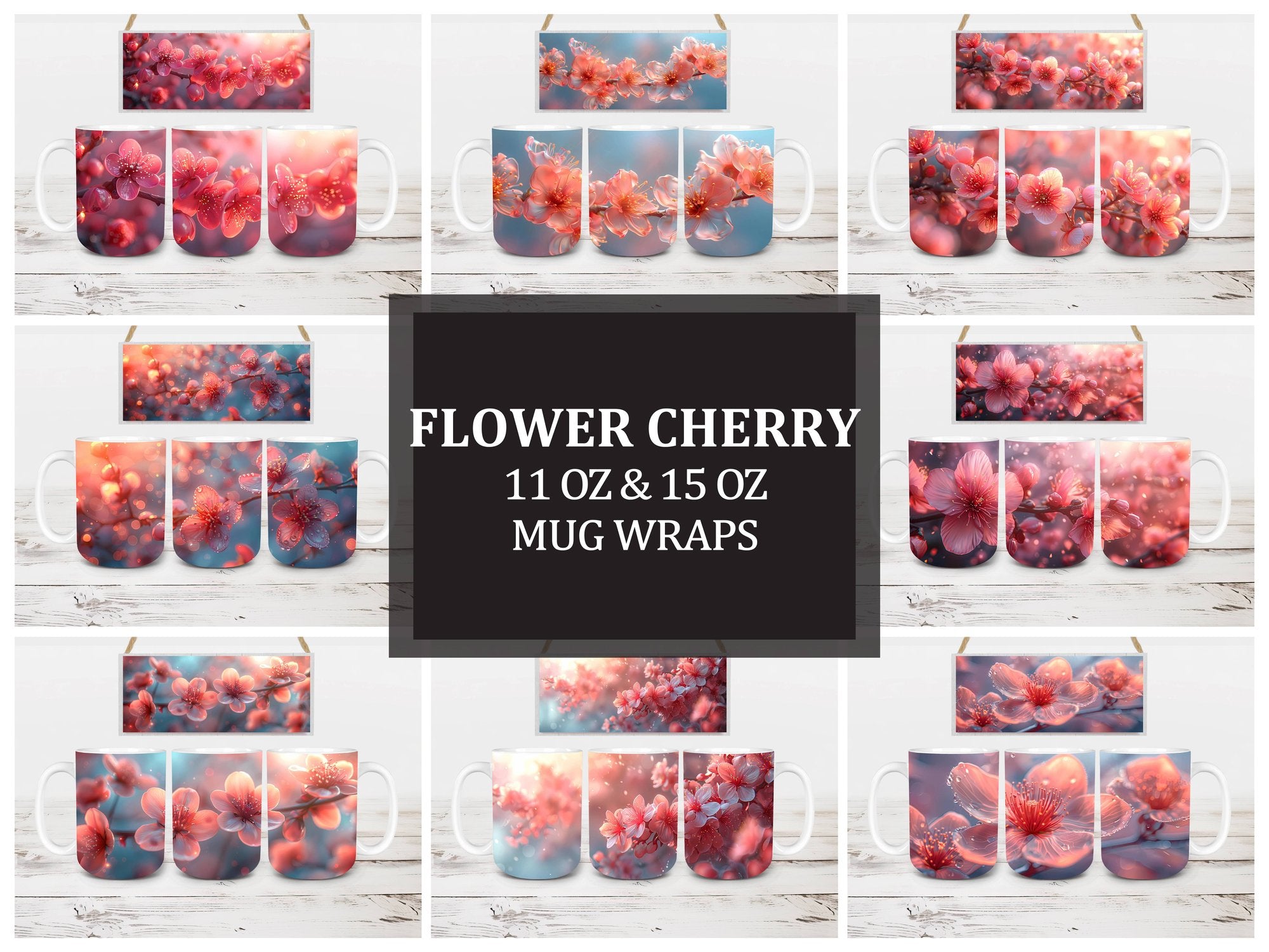 Flower Cherry 7 Mug Wrap - CraftNest