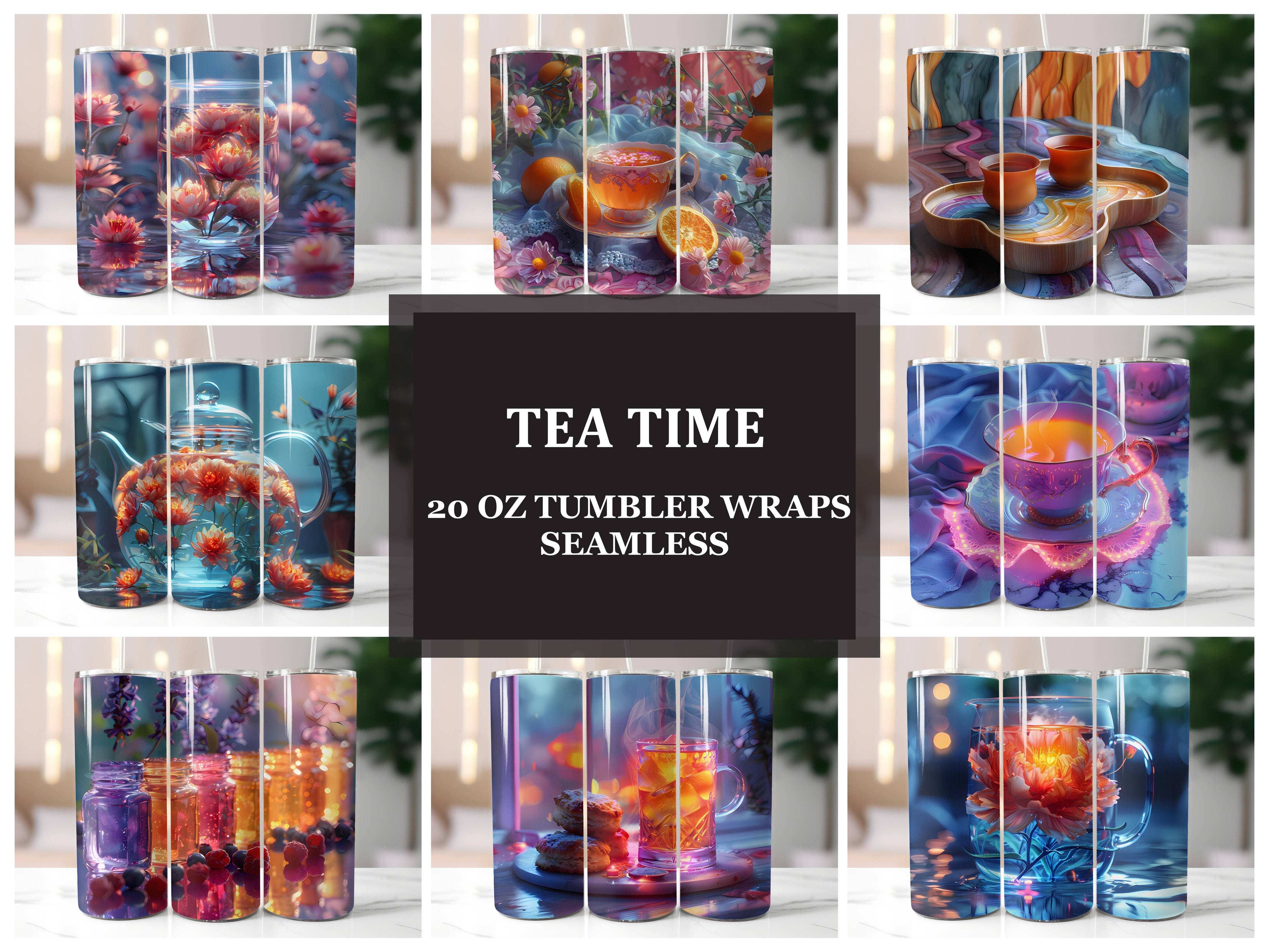 Tea Time 1 Tumbler Wrap - CraftNest - Digital Crafting and Art