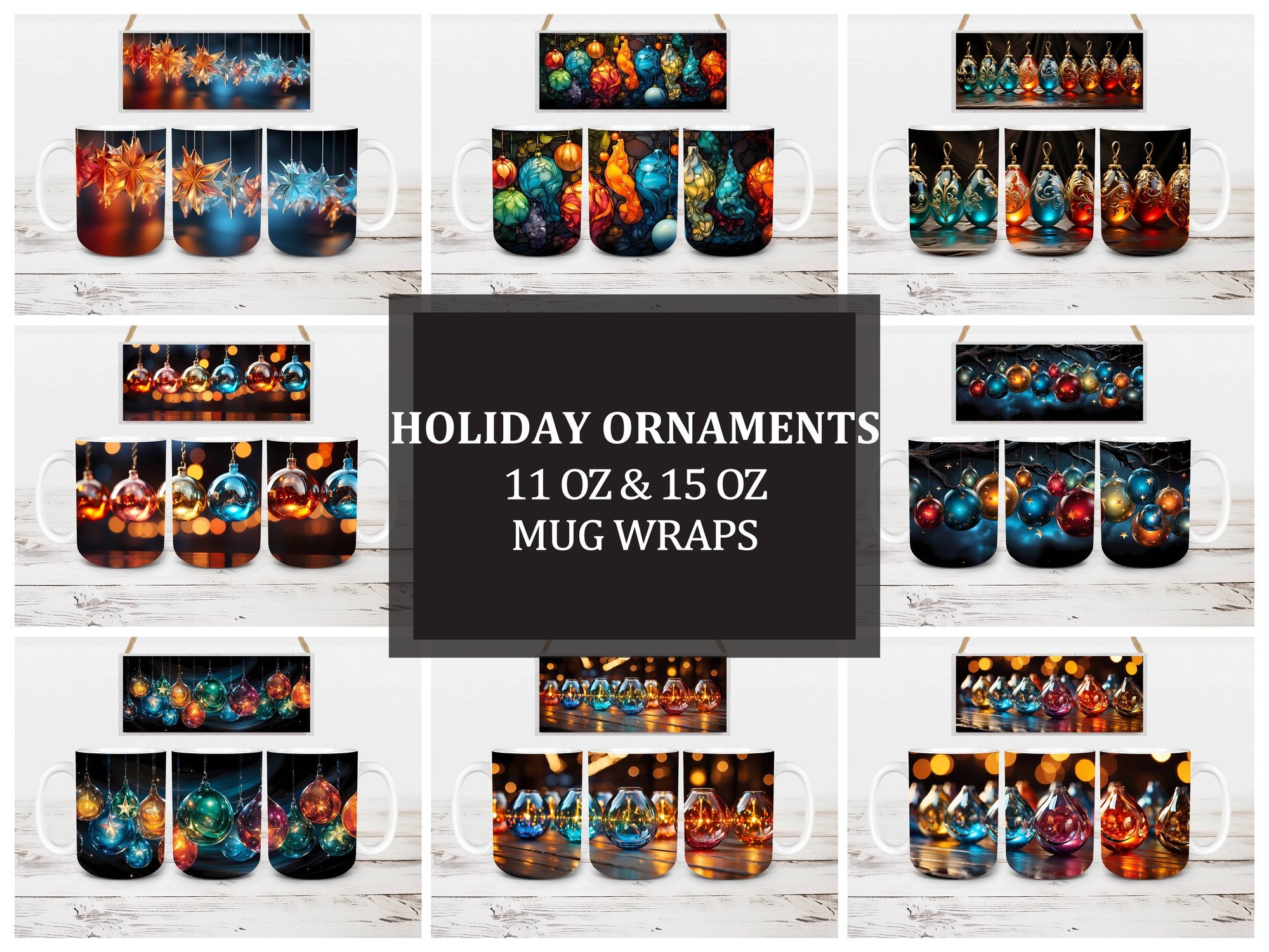 Holiday Ornaments Mug Wrap - CraftNest