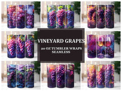 Vineyard Grapes 3 Tumbler Wrap - CraftNest - Digital Crafting and Art