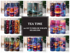 Tea Time 4 Tumbler Wrap - CraftNest - Digital Crafting and Art