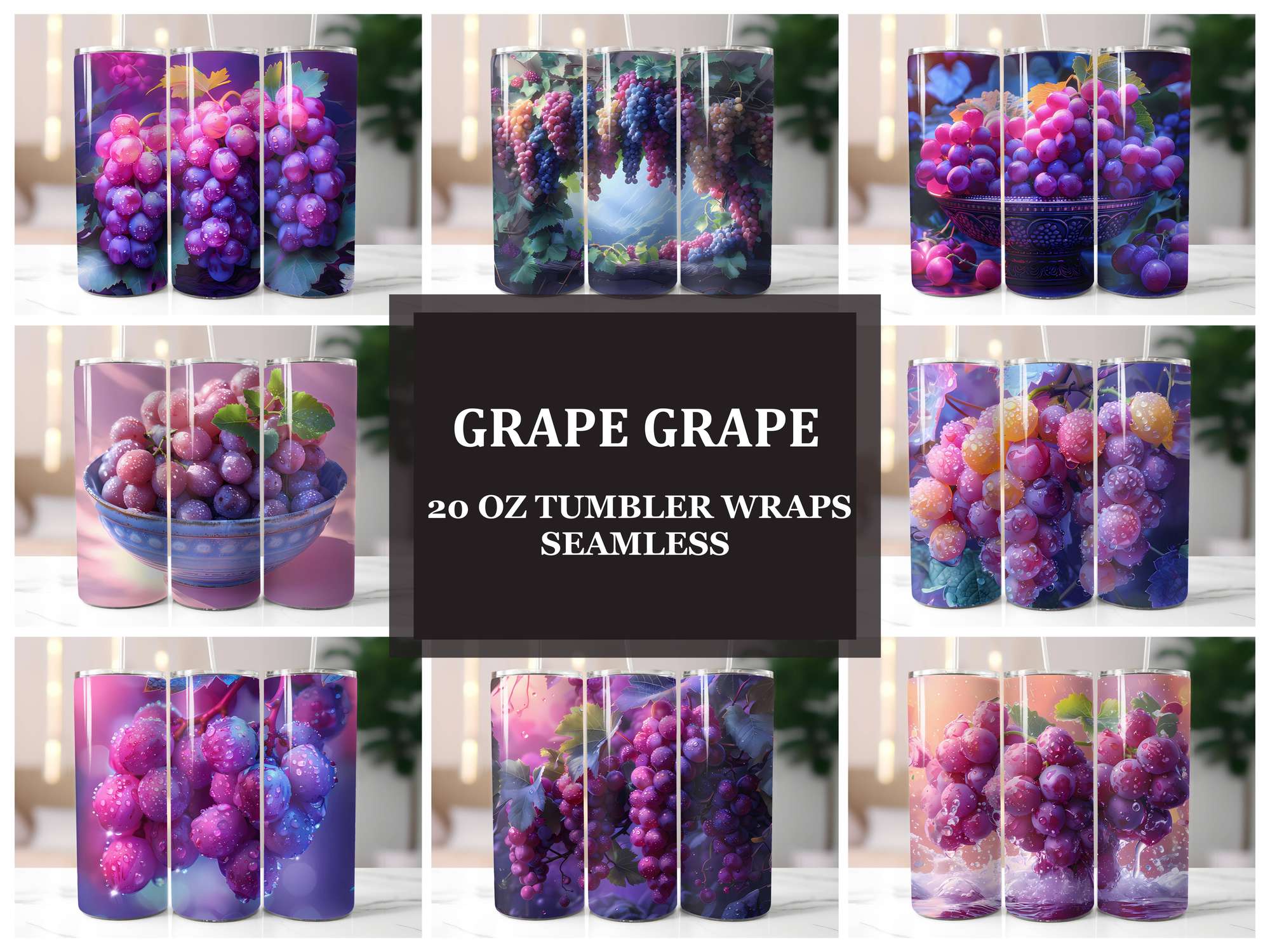 Grape 4 Tumbler Wrap - CraftNest - Digital Crafting and Art