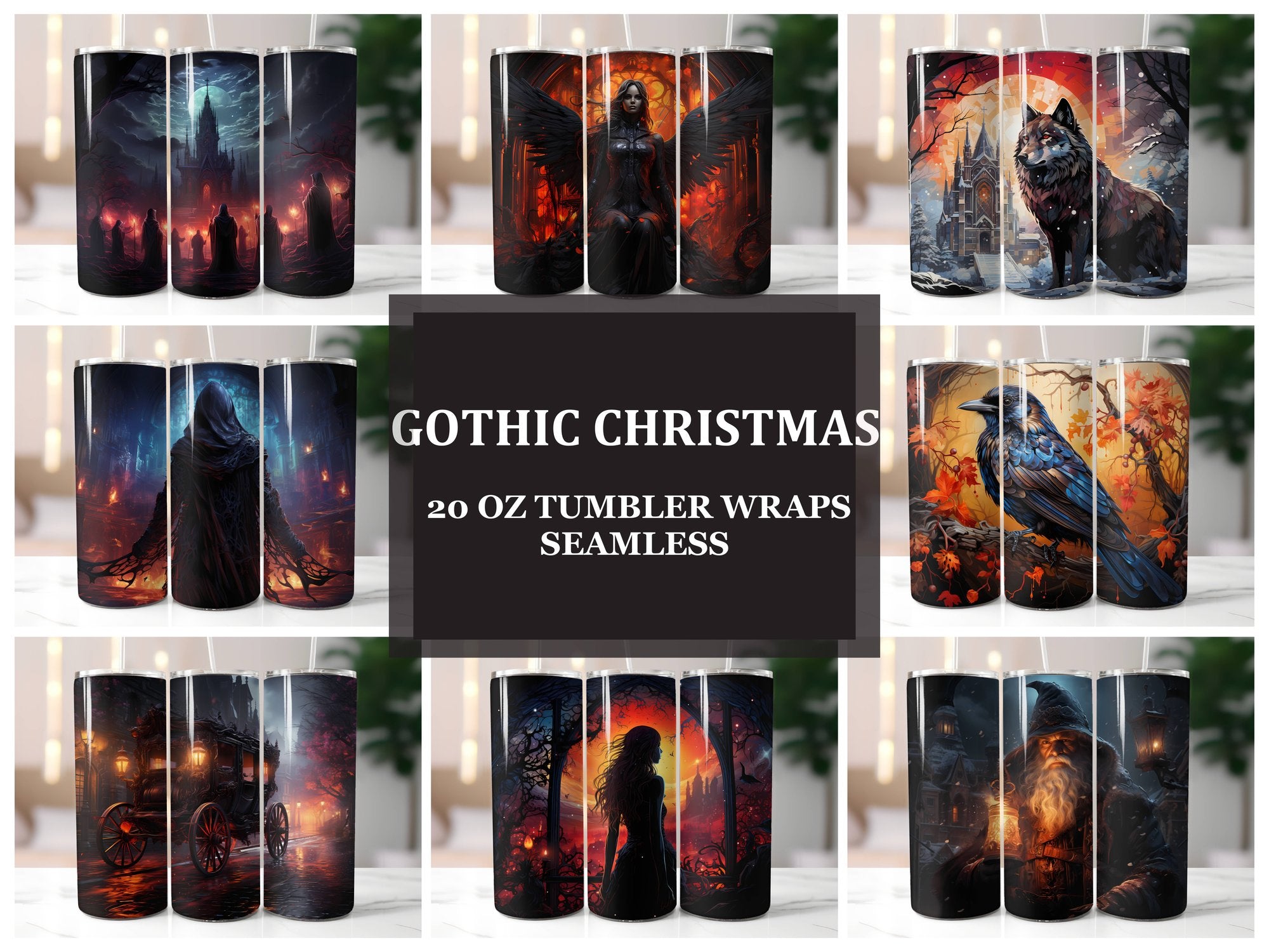 Gothic Christmas Tumbler Wrap - CraftNest