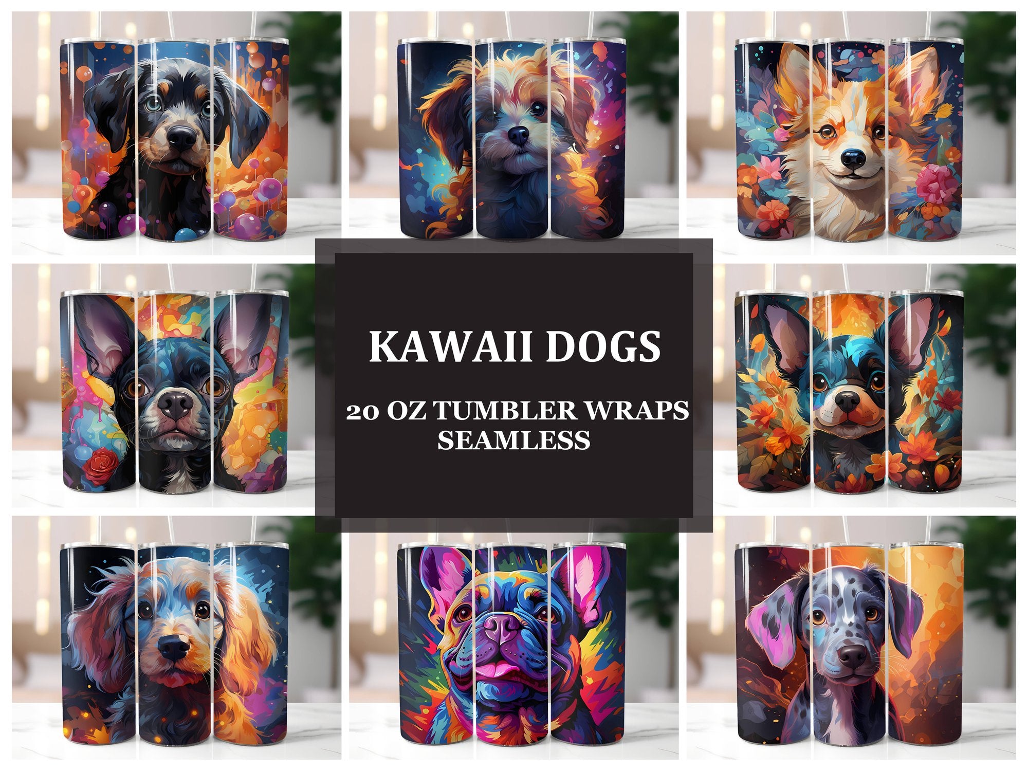 Kawaii Dogs 1 Tumbler Wrap - CraftNest