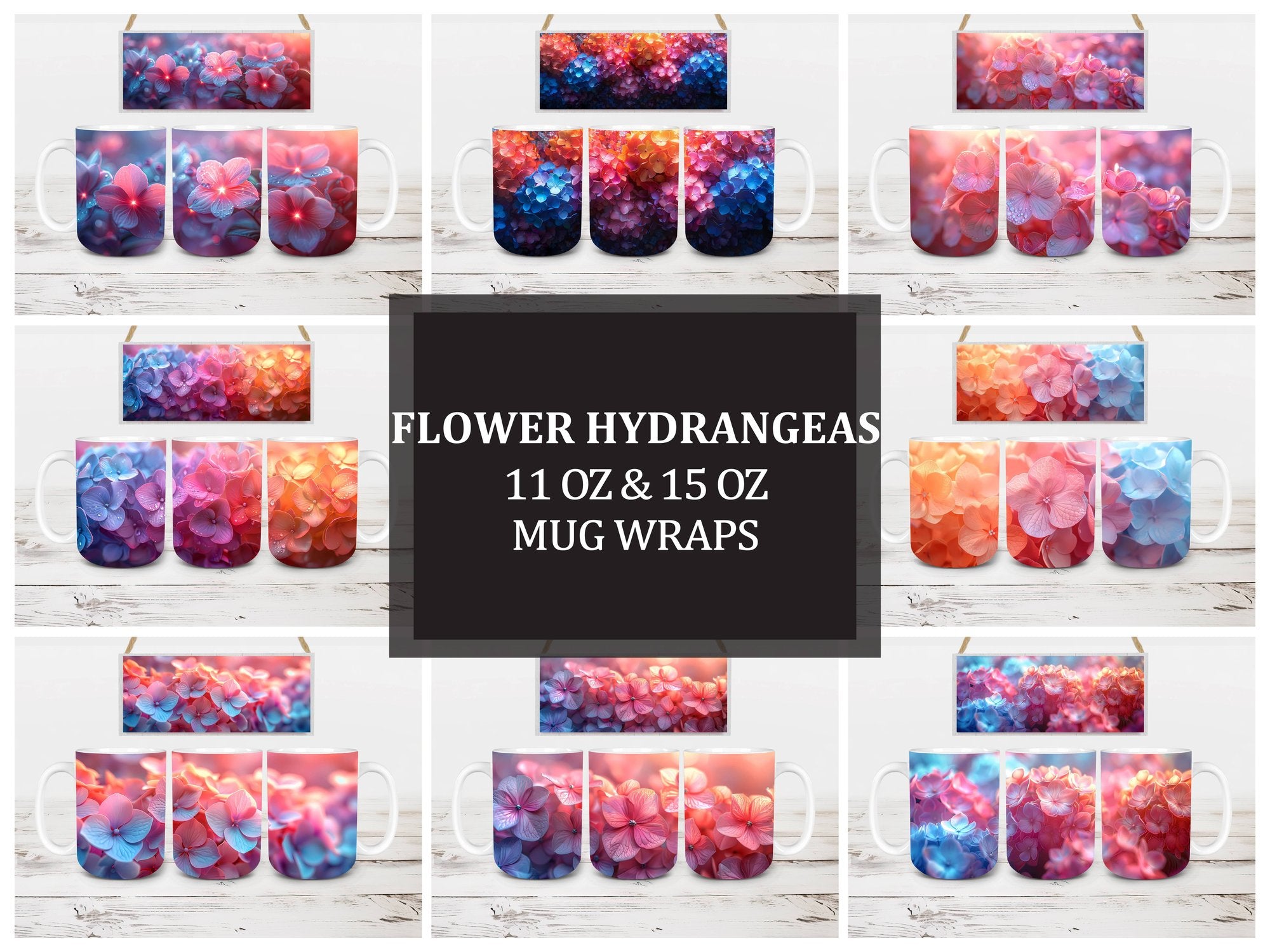 Flower Hydrangeas 3 Mug Wrap - CraftNest