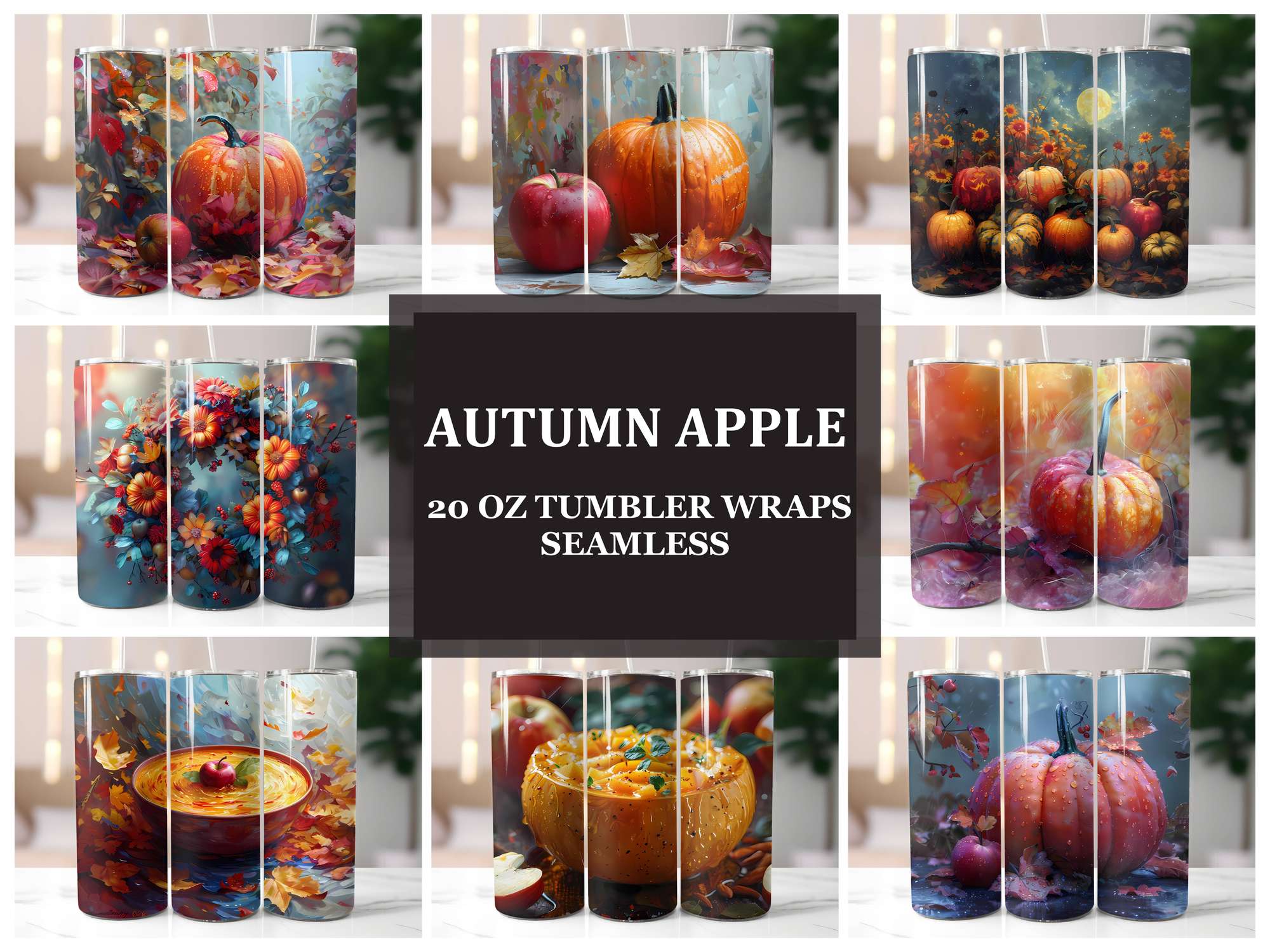 Autumn Apple 2 Tumbler Wrap - CraftNest - Digital Crafting and Art