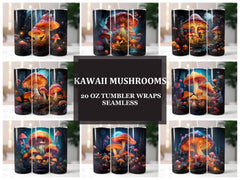 Kawaii Mushrooms 3 Tumbler Wrap - CraftNest