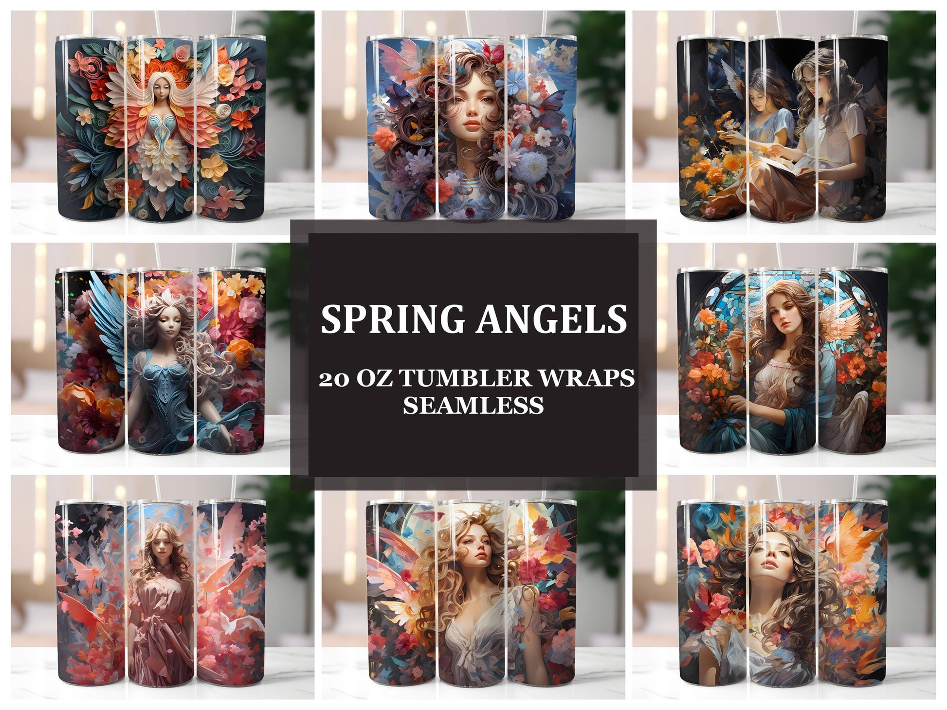 Spring Angels 1 Tumbler Wrap - CraftNest