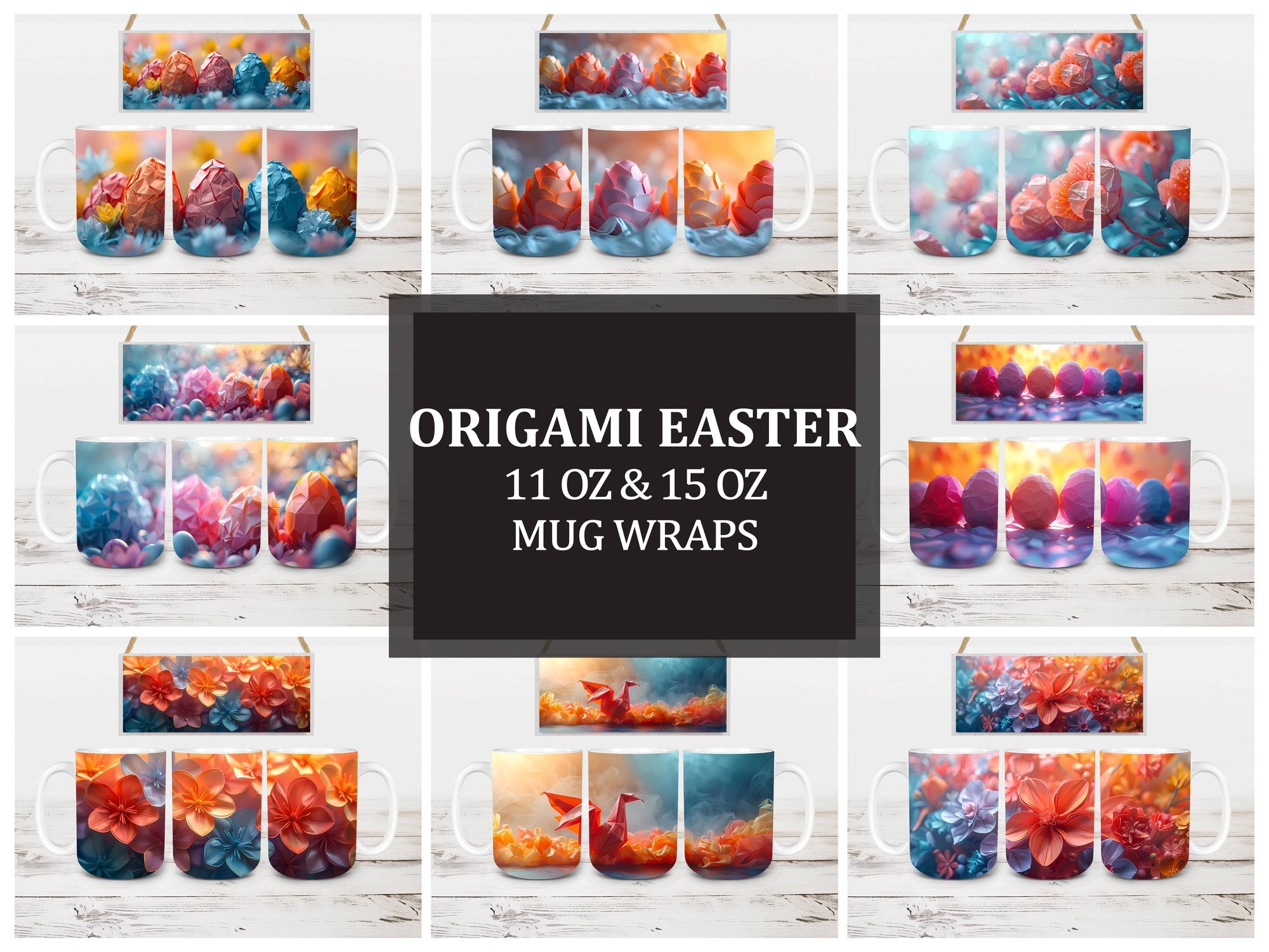 Origami Easter 4 Mug Wrap - CraftNest