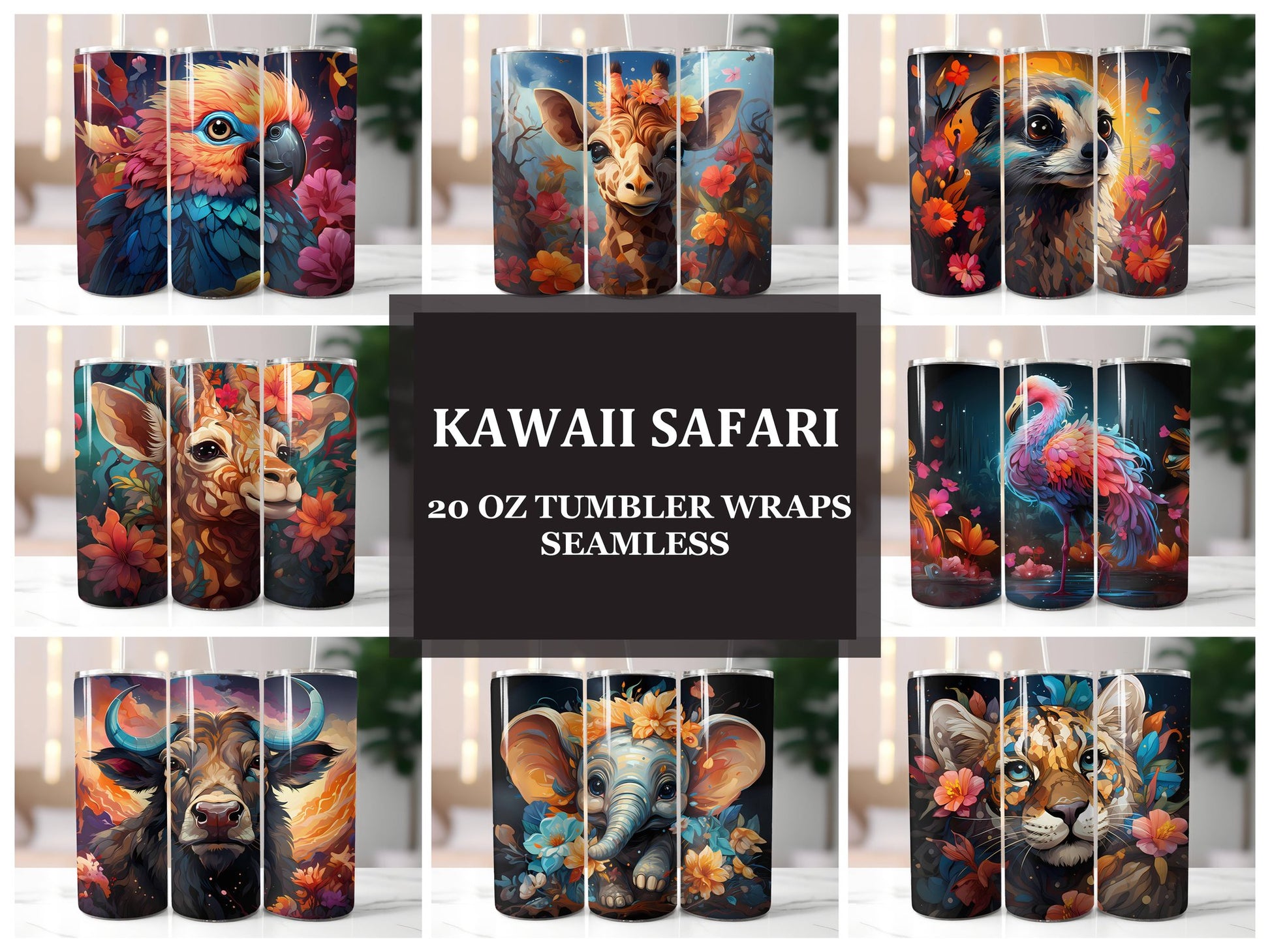 Kawaii Safari 2 Tumbler Wrap - CraftNest