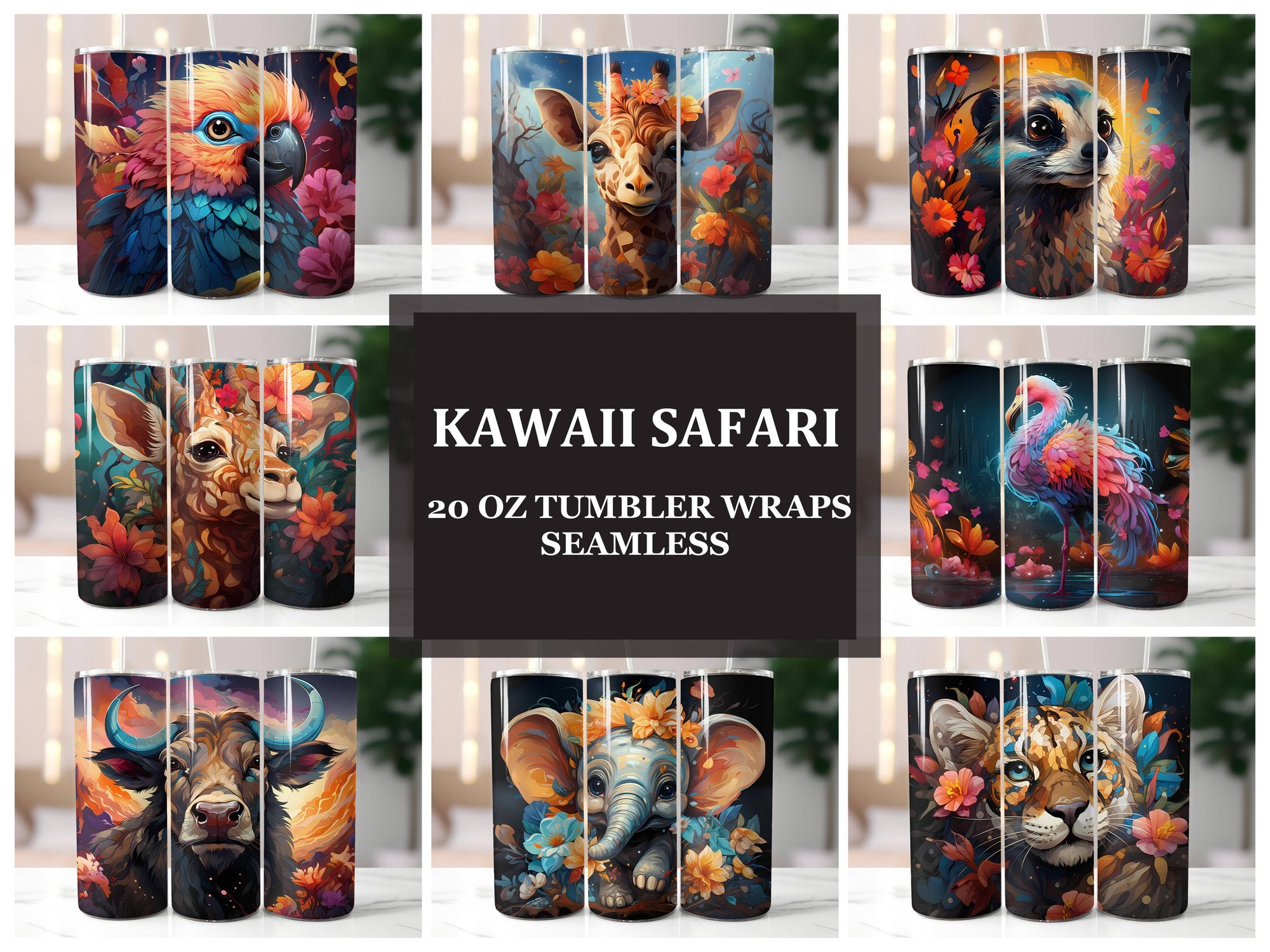 Kawaii Safari 2 Tumbler Wrap - CraftNest