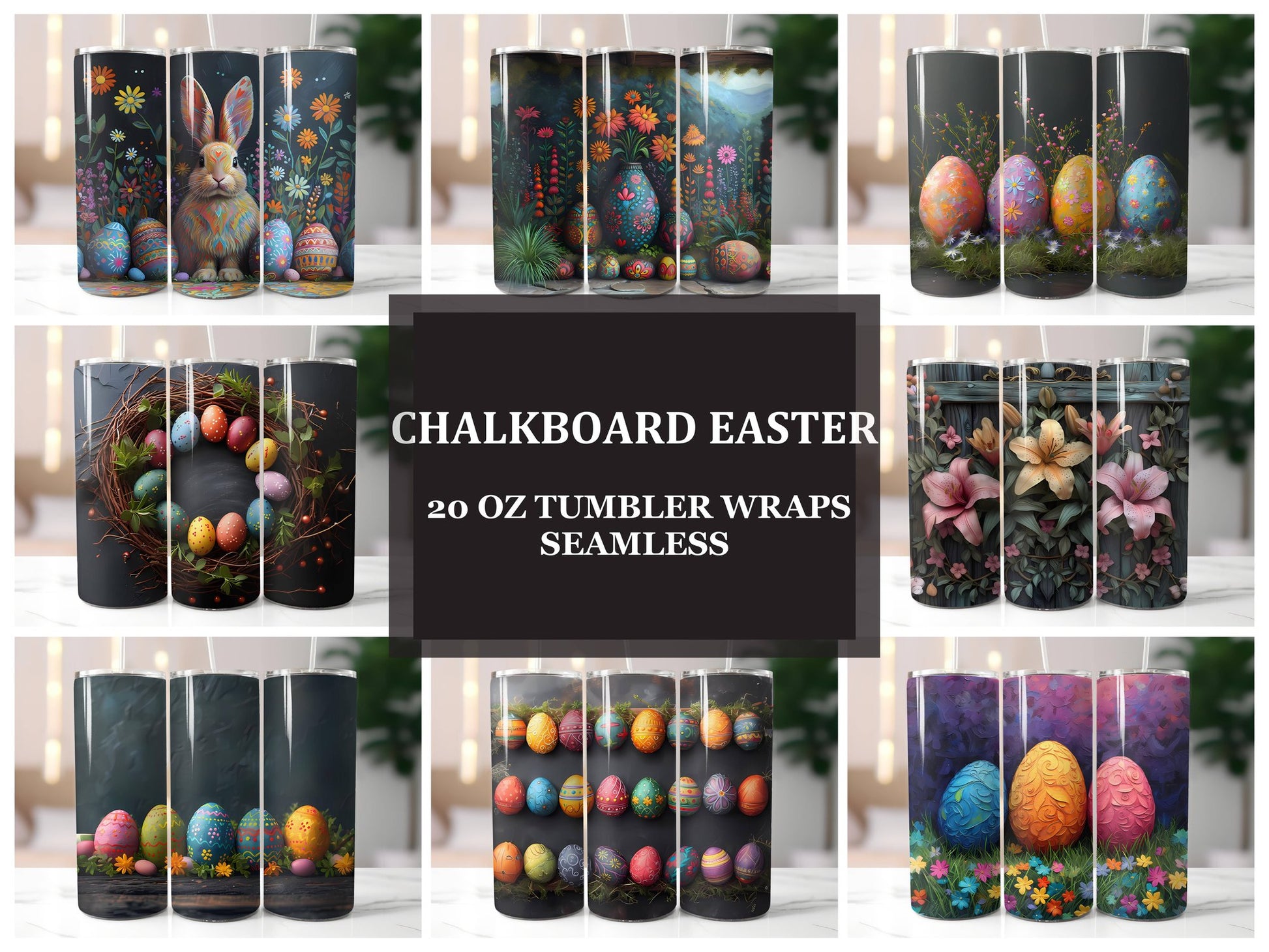 Chalkboard Easter 2 Tumbler Wrap - CraftNest