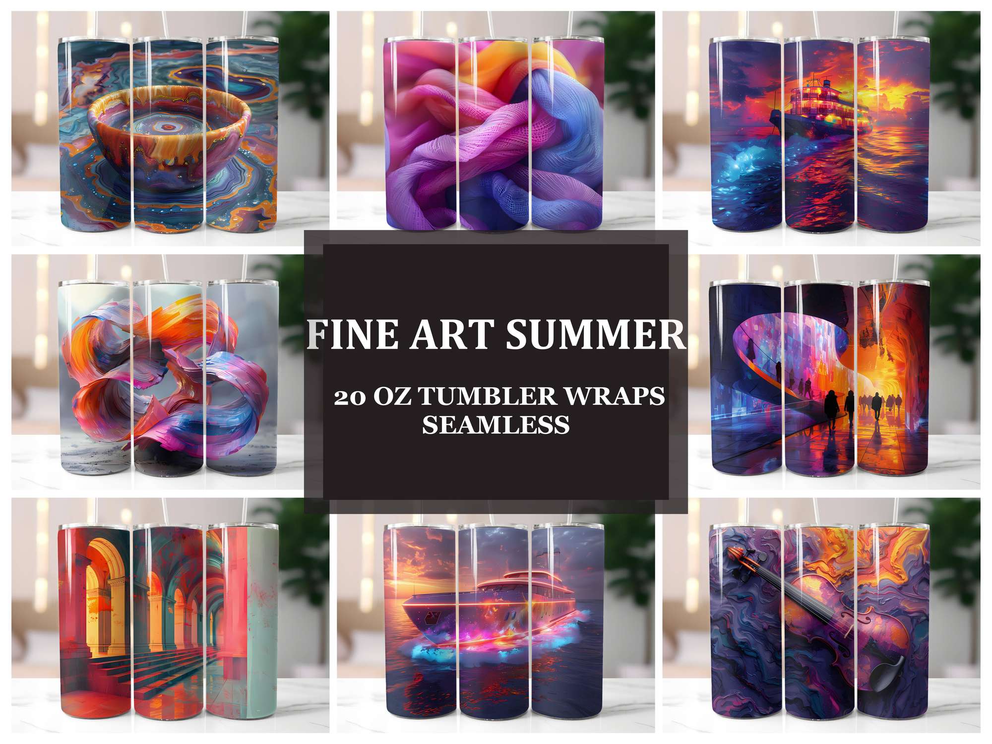 Fine Art Summer 3 Tumbler Wrap - CraftNest - Digital Crafting and Art