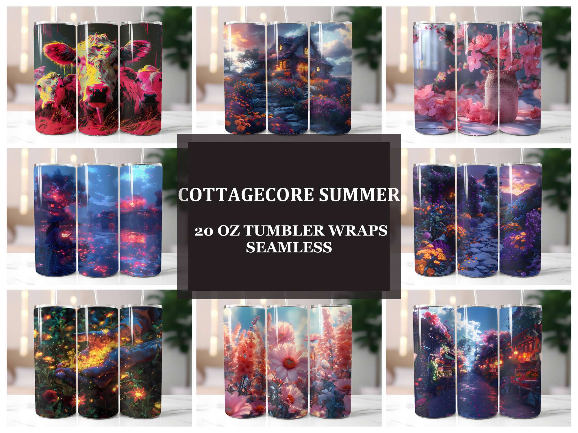 Cottagecore Summer 5 Tumbler Wrap - CraftNest - Digital Crafting and Art