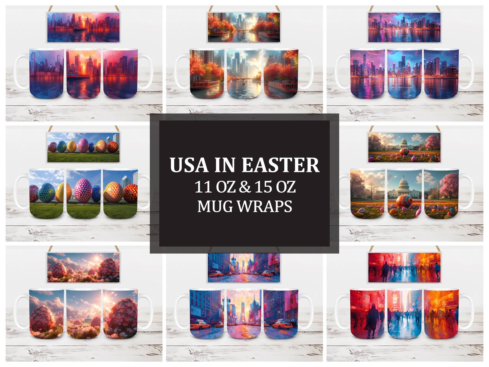 USA in Easter 3 Mug Wrap - CraftNest