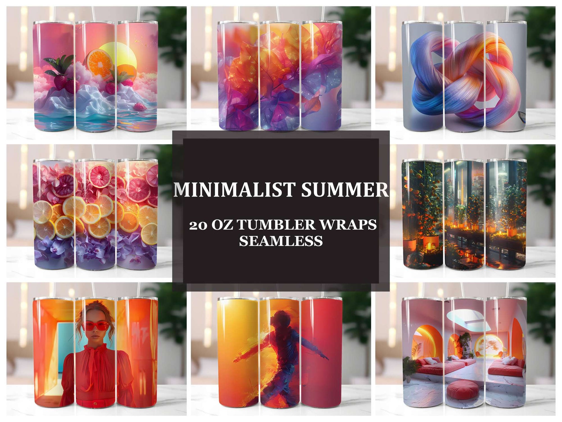 Minimalist Summer 5 Tumbler Wrap - CraftNest - Digital Crafting and Art