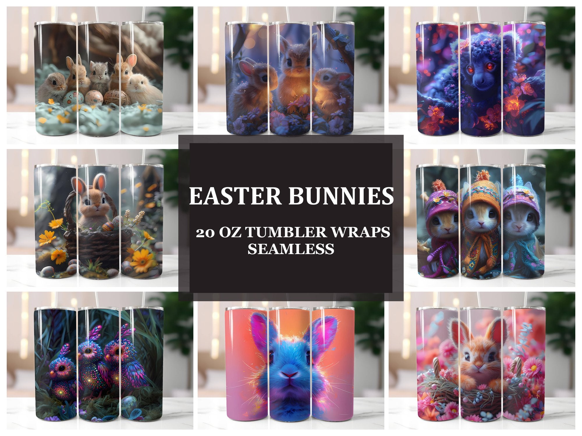 Easter Bunnies 3 Tumbler Wrap - CraftNest