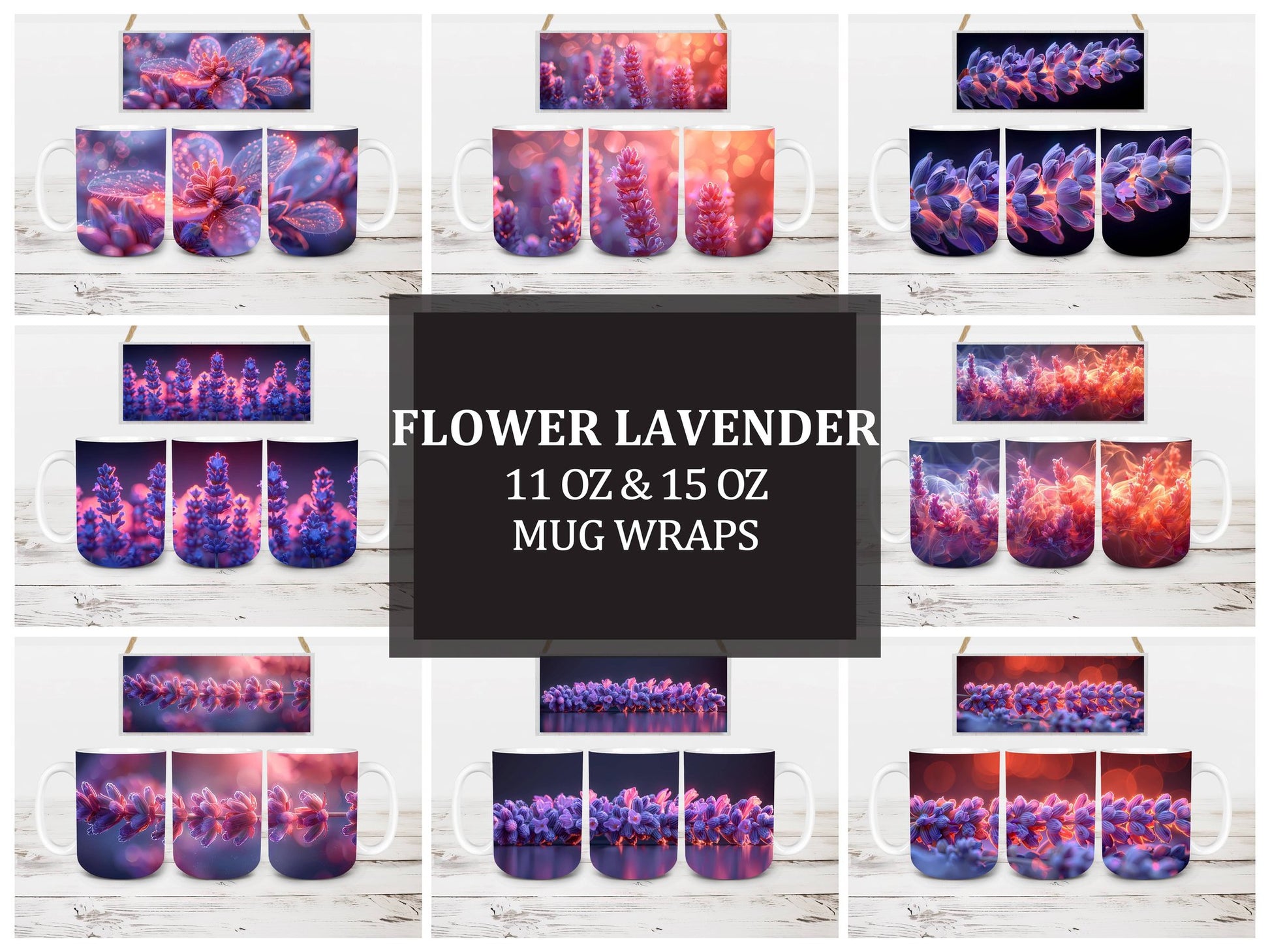 Flower Lavender 6 Mug Wrap - CraftNest