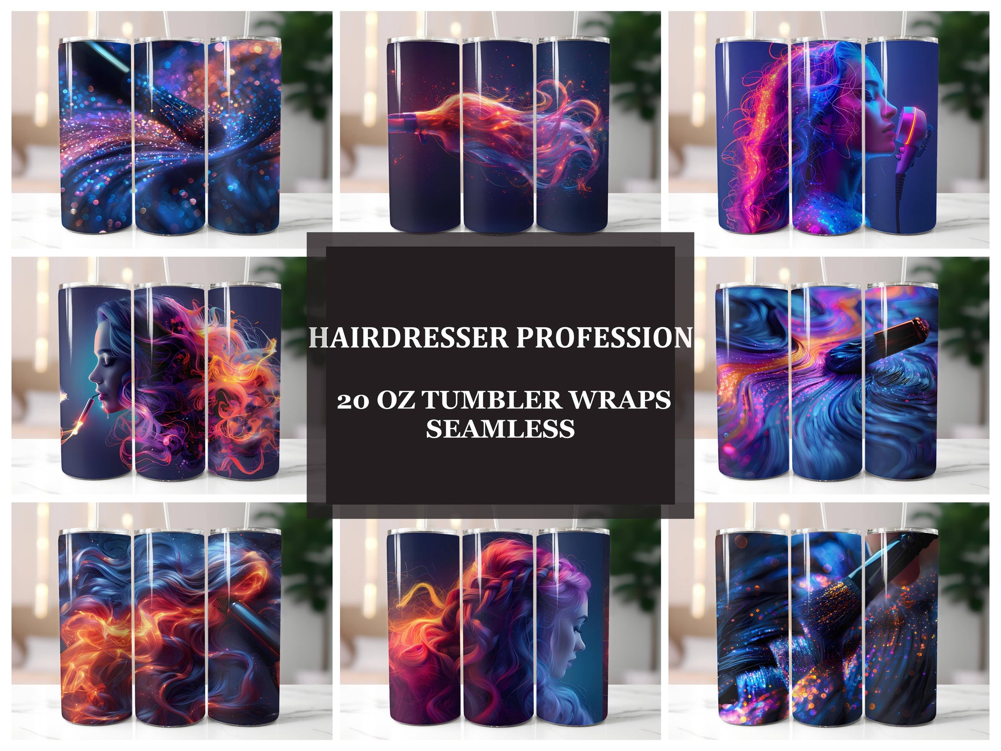 Hairdresser Profession 4 Tumbler Wrap - CraftNest - Digital Crafting and Art