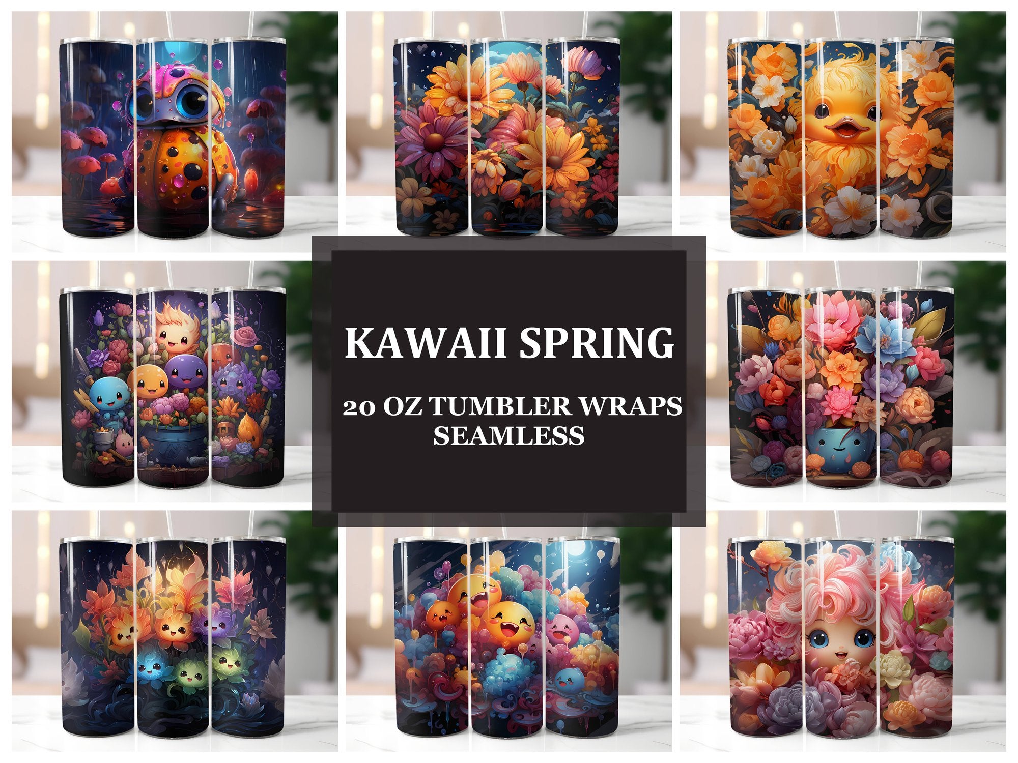 Kawaii Spring 3 Tumbler Wrap - CraftNest