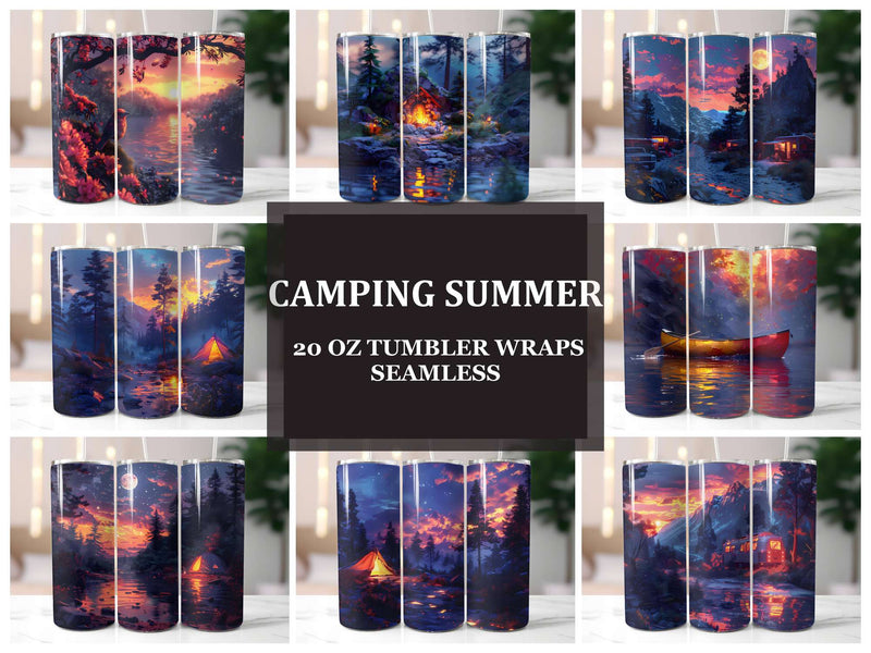 Camping Summer 4 Tumbler Wrap - CraftNest - Digital Crafting and Art