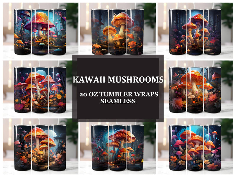 Kawaii Mushrooms 2 Tumbler Wrap - CraftNest