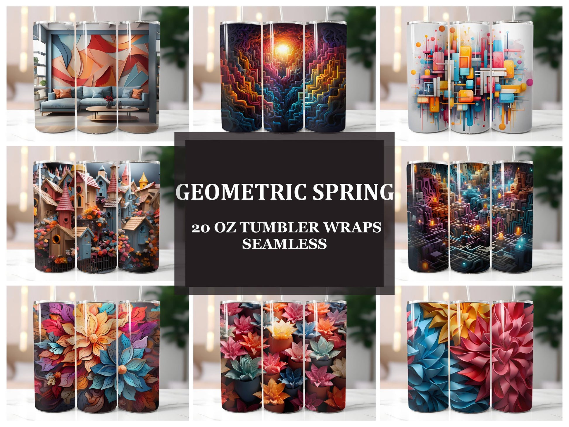 Geometric Spring 7 Tumbler Wrap - CraftNest