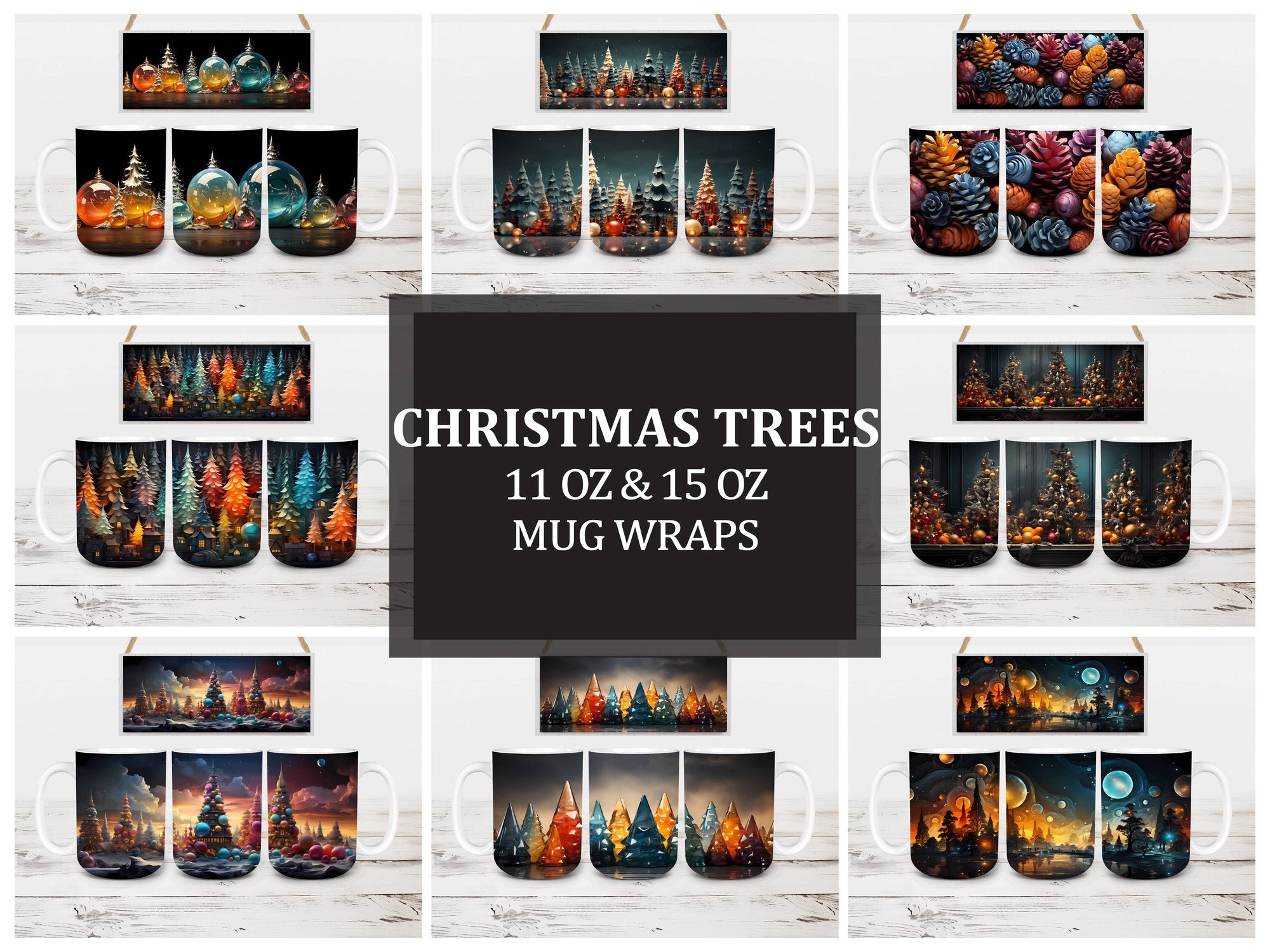 Christmas Trees Mug Wrap - CraftNest