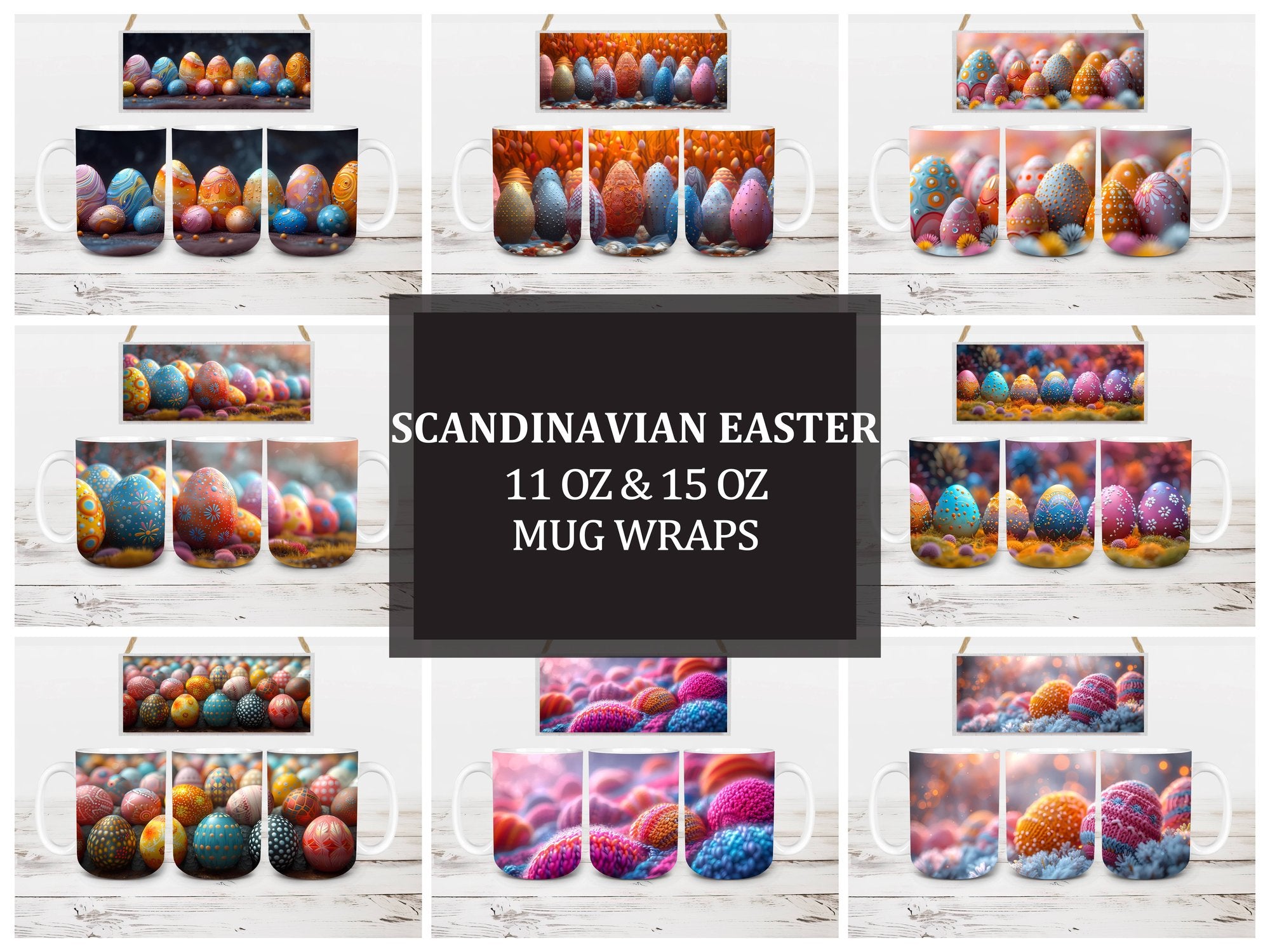 Scandinavian Easter 3 Mug Wrap - CraftNest