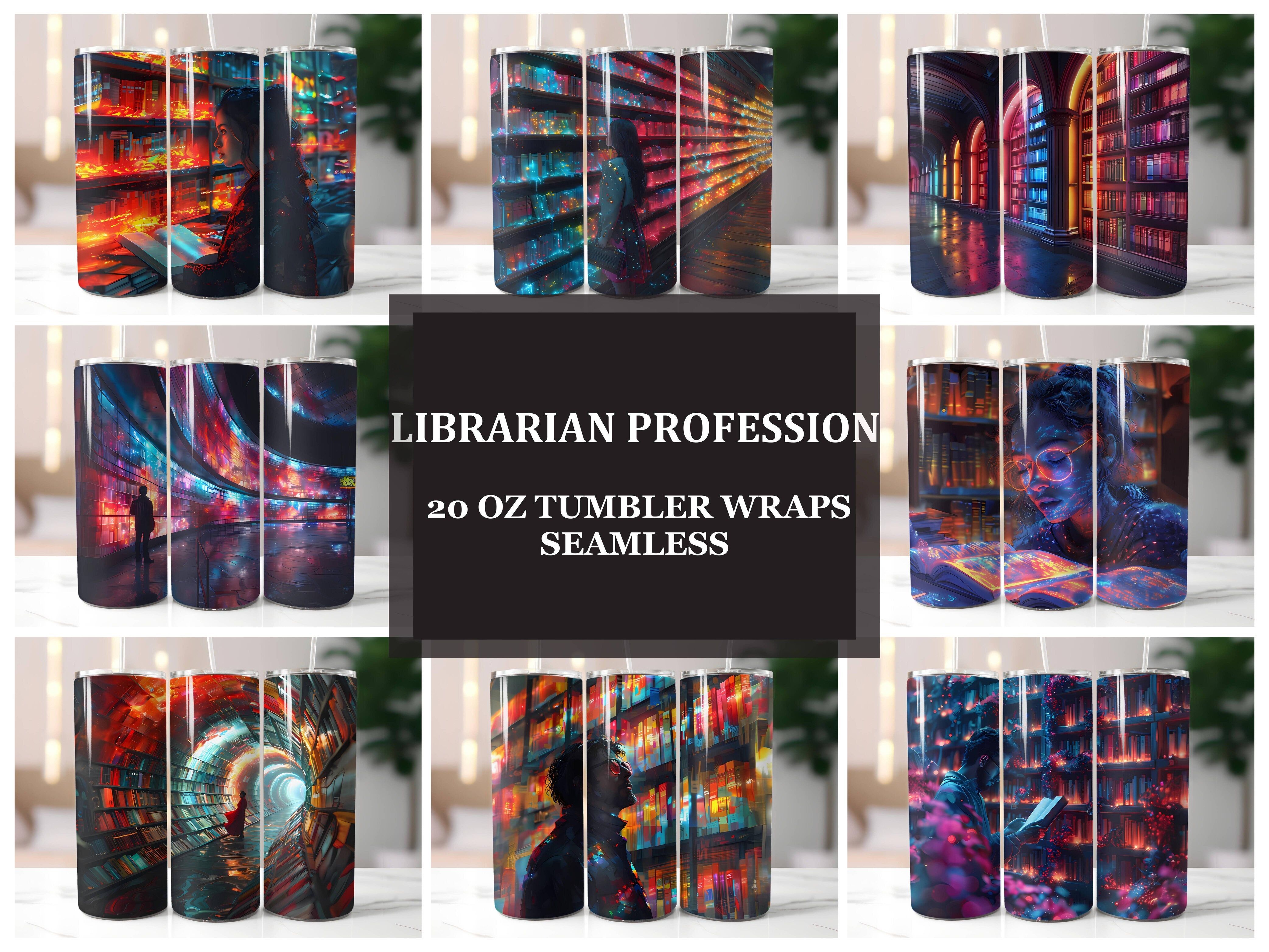 Librarian Profession 4 Tumbler Wrap