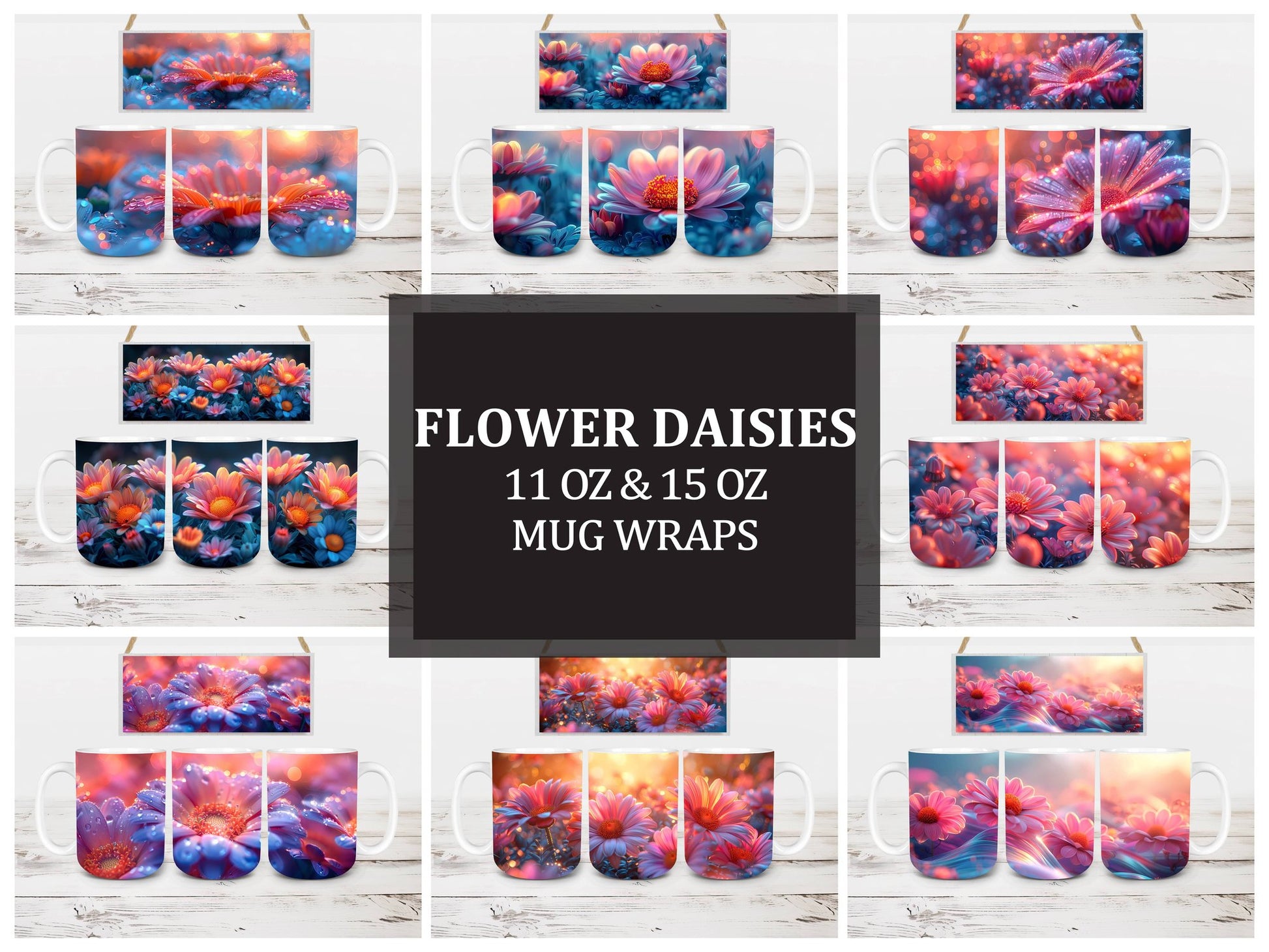 Flower Daisies 1 Mug Wrap - CraftNest