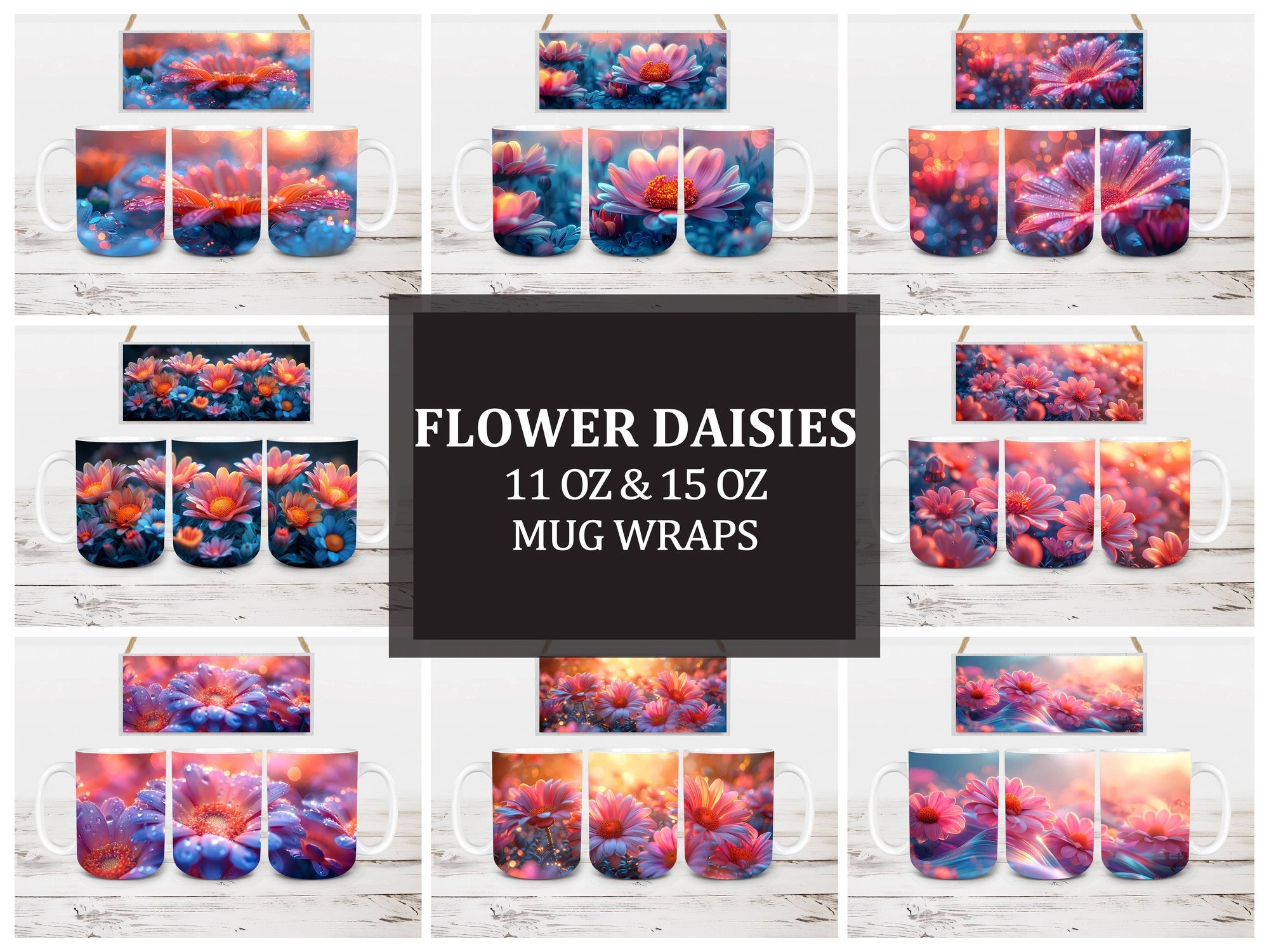 Flower Daisies 1 Mug Wrap - CraftNest