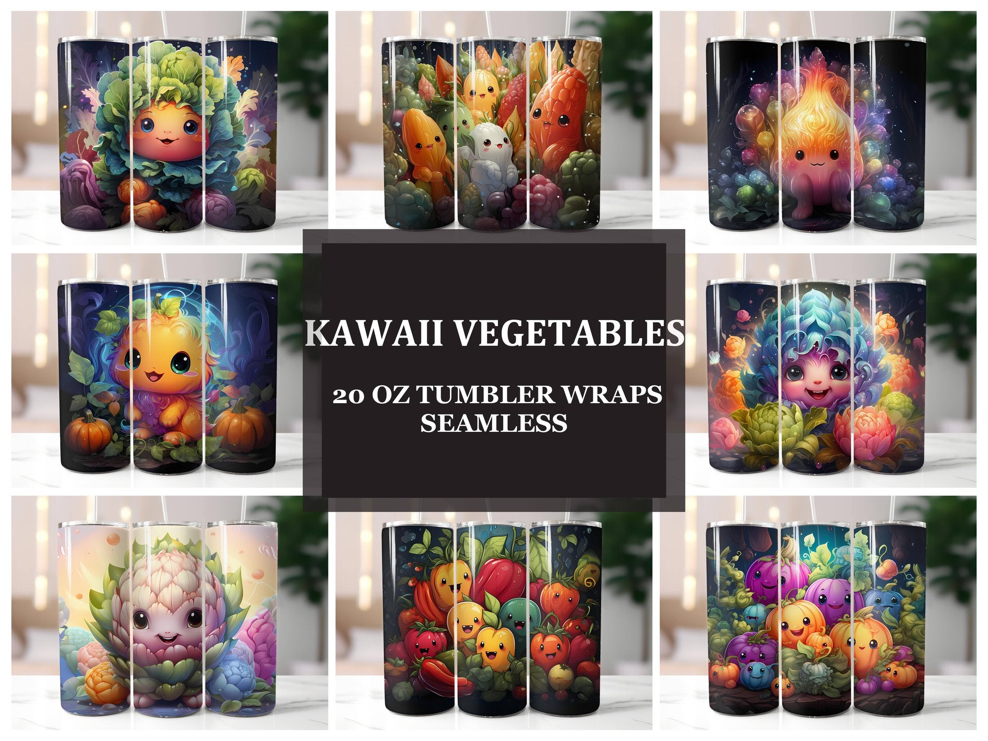 Kawaii Vegetables 1 Tumbler Wrap - CraftNest