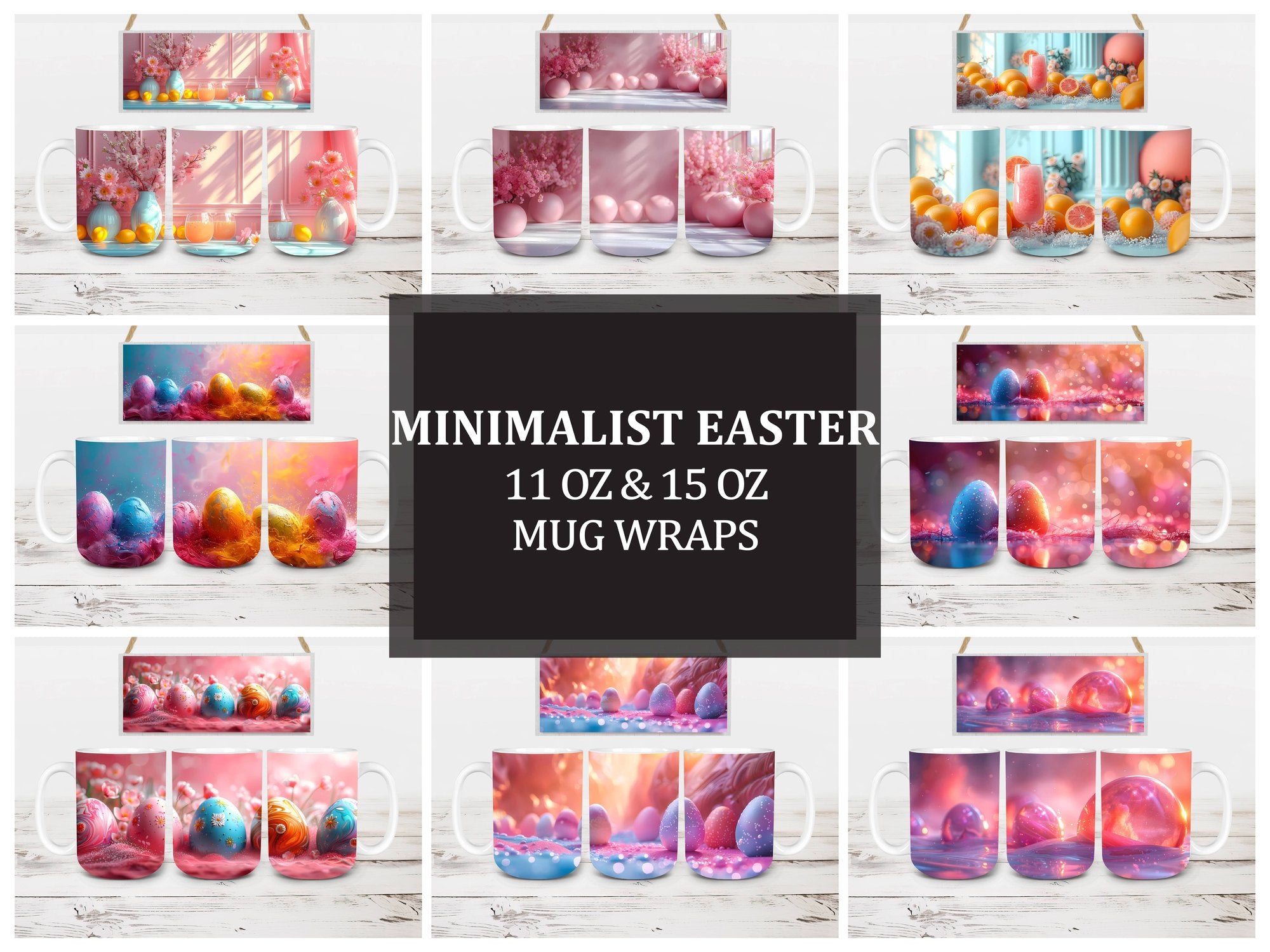 Minimalist Easter 3 Mug Wrap - CraftNest