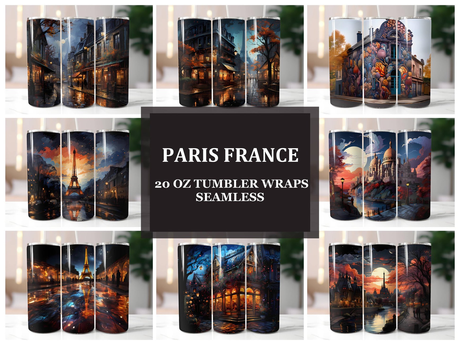 Paris France 3 Tumbler Wrap - CraftNest