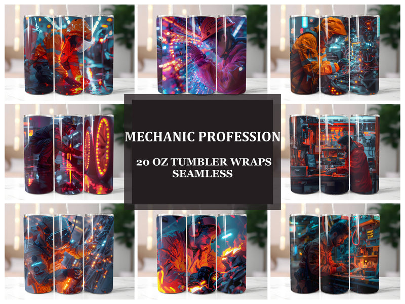 Mechanic Profession 2 Tumbler Wrap - CraftNest - Digital Crafting and Art