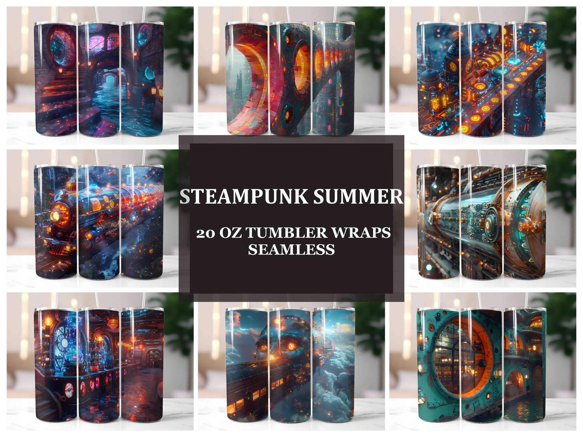 Steampunk Summer 1 Tumbler Wrap - CraftNest - Digital Crafting and Art