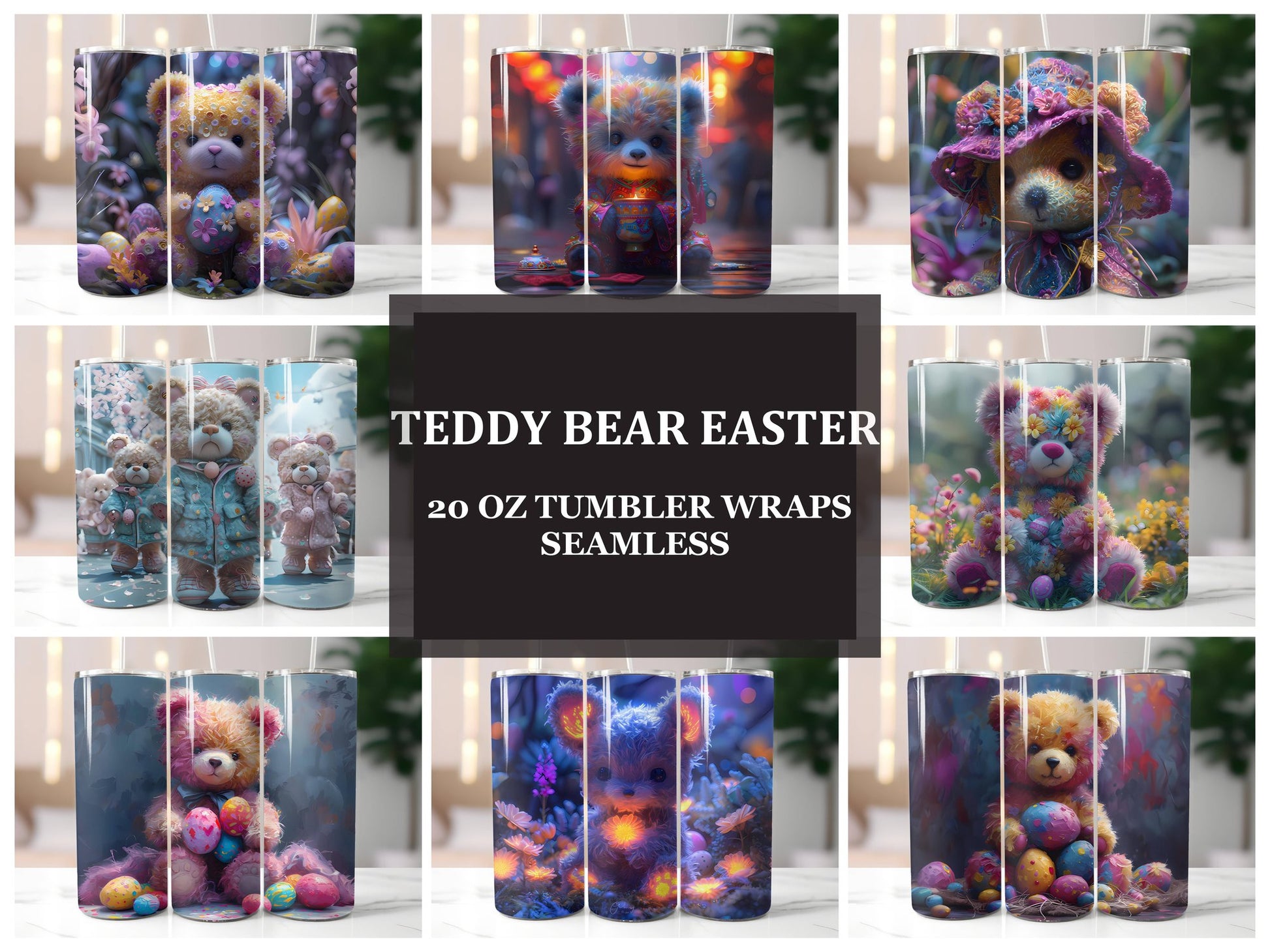 Teddy Bear Easter 1  Tumbler Wrap - CraftNest