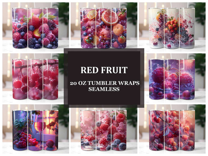 Red Fruit 9 Tumbler Wrap - CraftNest - Digital Crafting and Art