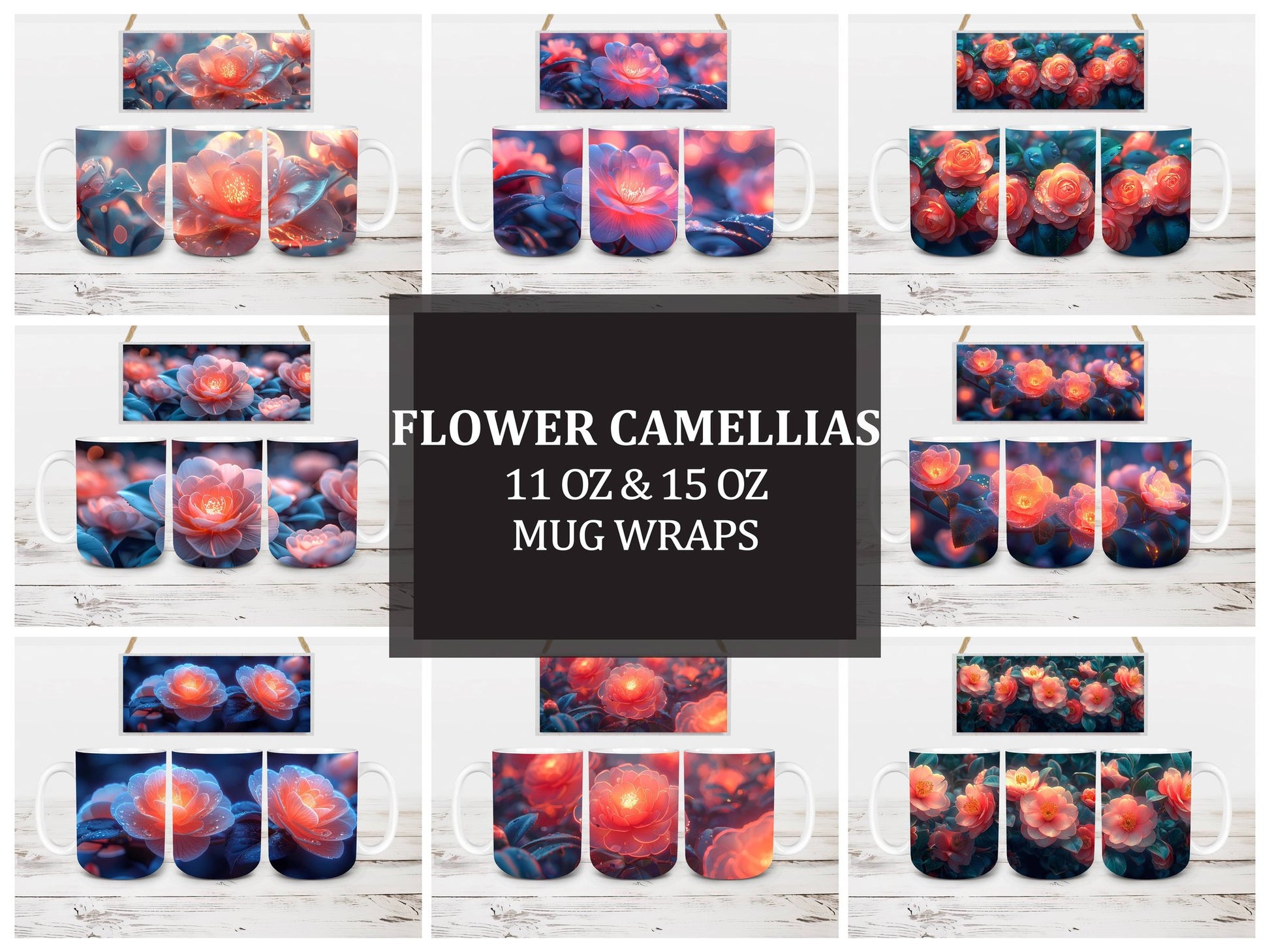 Flower Camellias 8 Mug Wrap - CraftNest