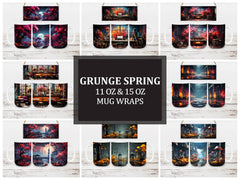 Grunge Spring 4 Mug Wrap - CraftNest