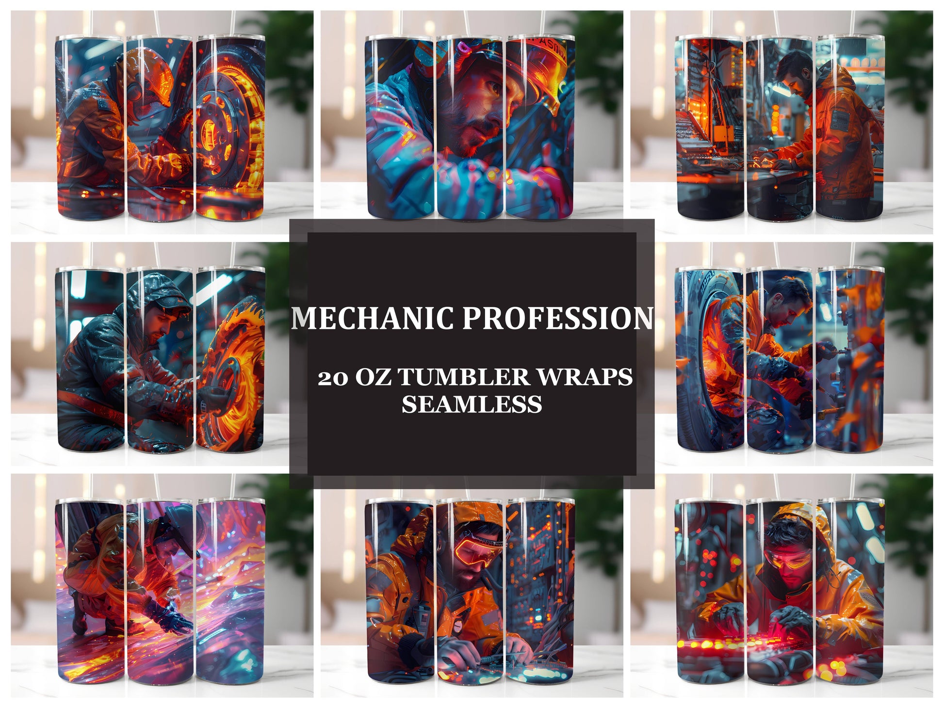 Mechanic Profession 3 Tumbler Wrap - CraftNest - Digital Crafting and Art