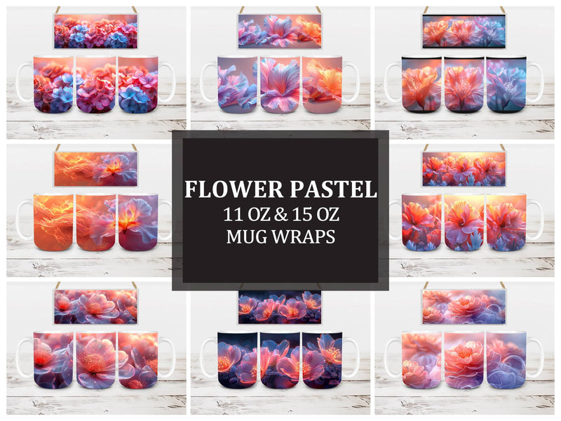 Flower Pastel 4 Mug Wrap - CraftNest