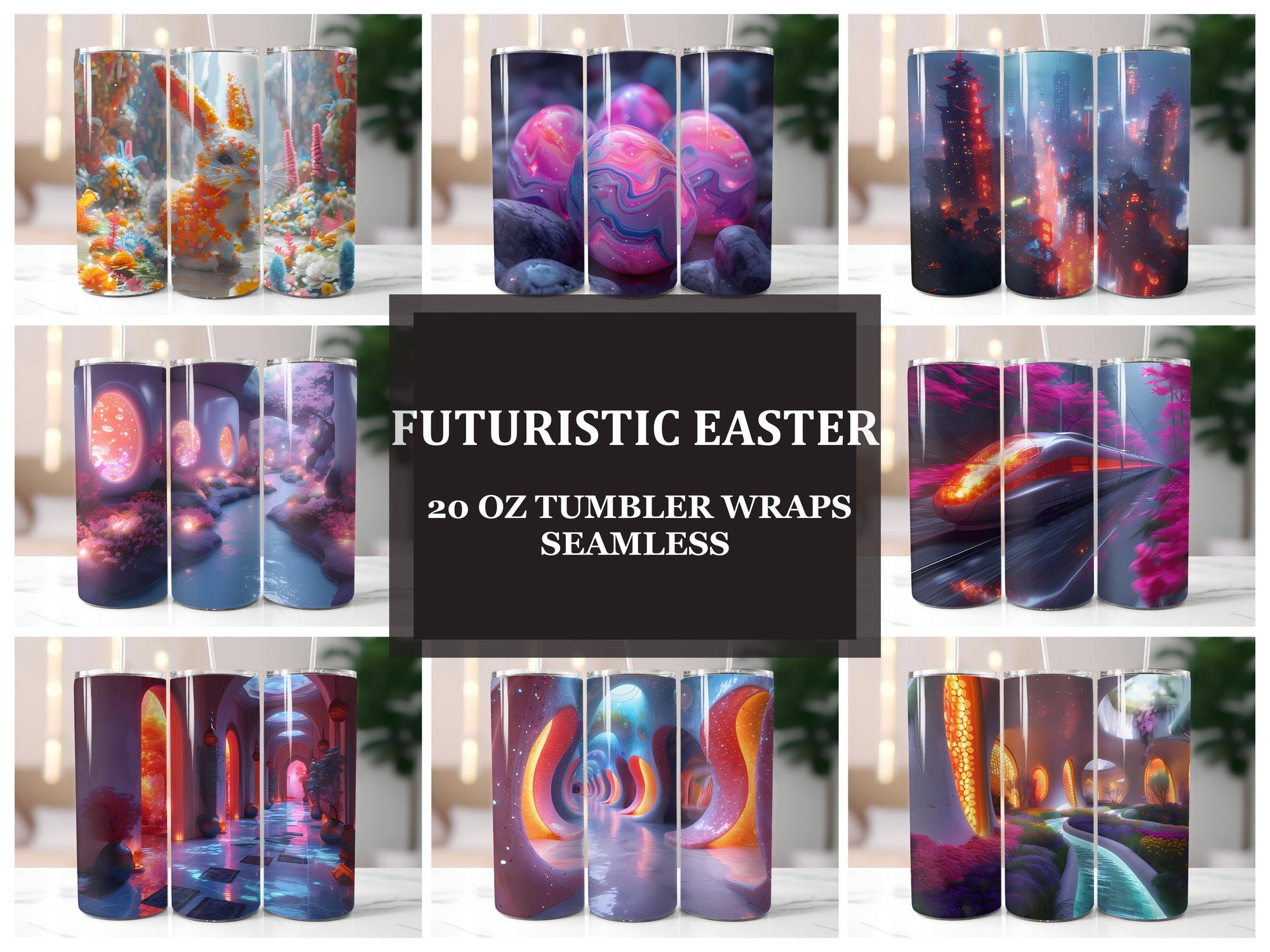 Futuristic Easter 3 Tumbler Wrap - CraftNest