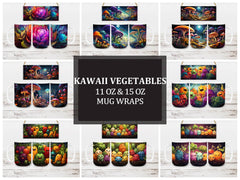 Kawaii Vegetables 2 Mug Wrap - CraftNest