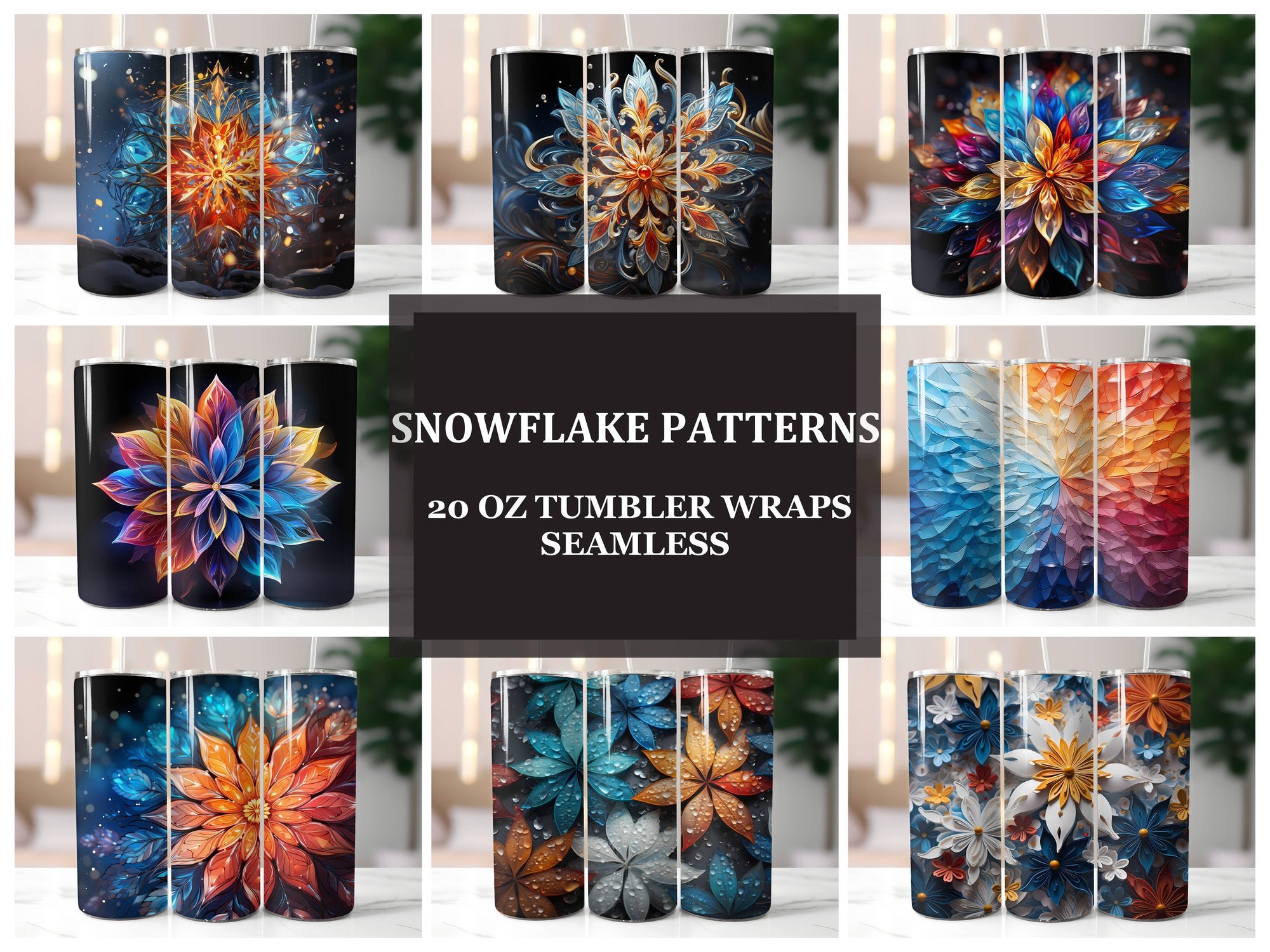 Snowflake Patterns Tumbler Wrap - CraftNest