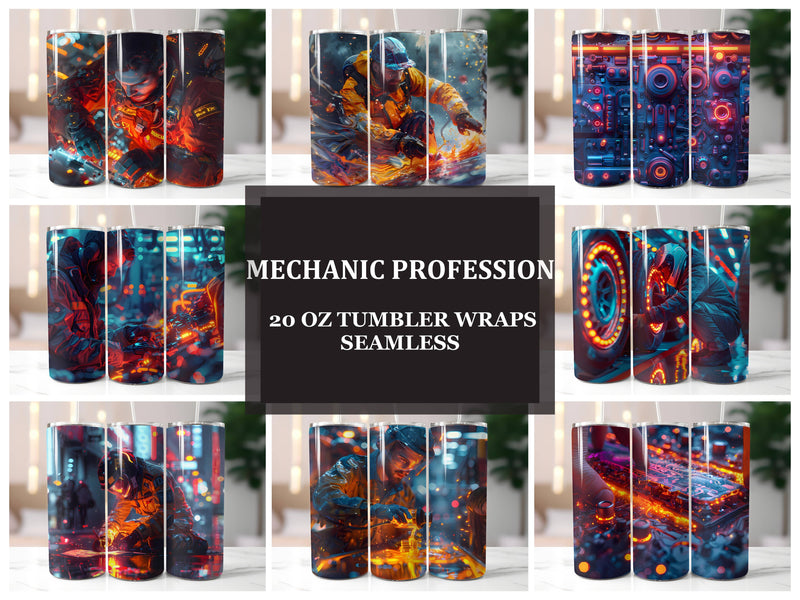 Mechanic Profession 4 Tumbler Wrap - CraftNest - Digital Crafting and Art