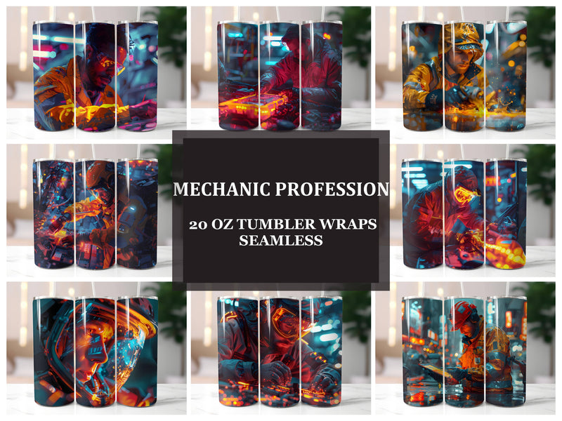 Mechanic Profession 5 Tumbler Wrap - CraftNest - Digital Crafting and Art