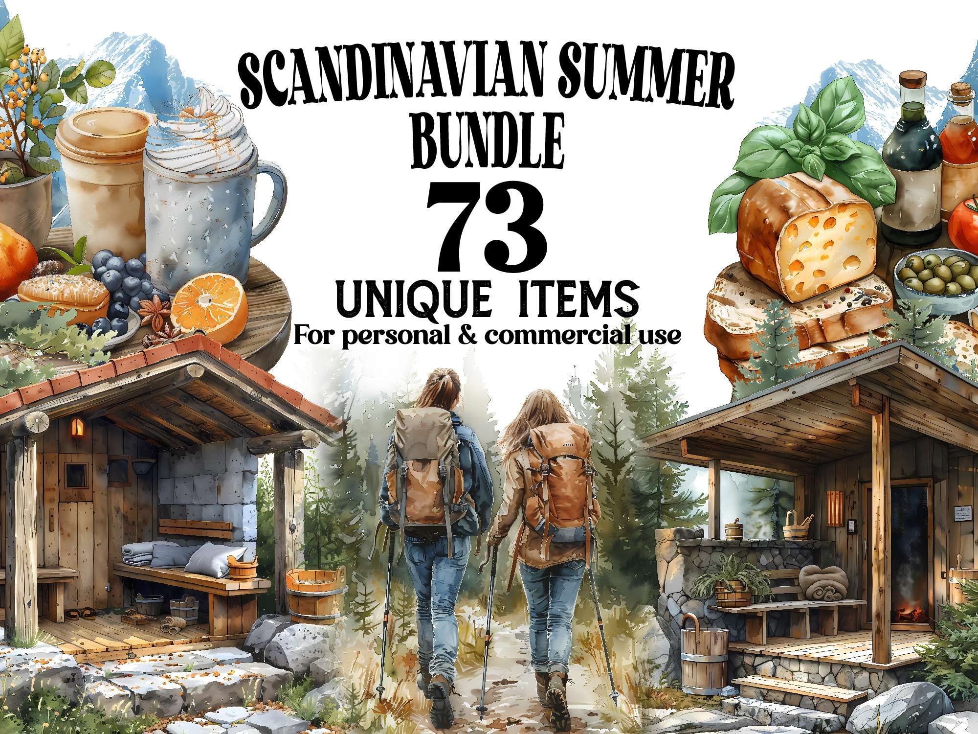 Scandinavian Summer Clipart - CraftNest - Digital Crafting and Art