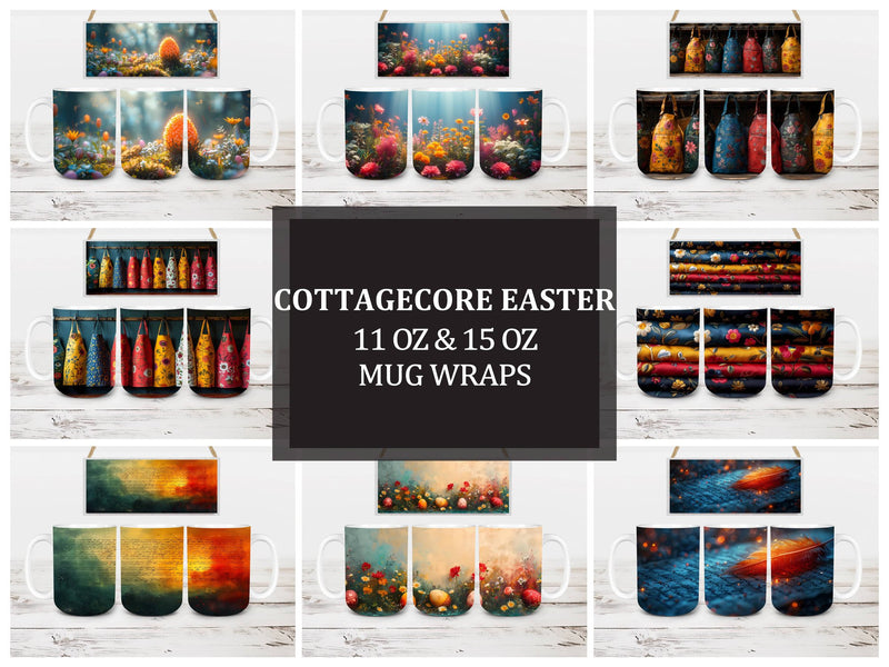 Cottagecore Easter 4 Mug Wrap - CraftNest